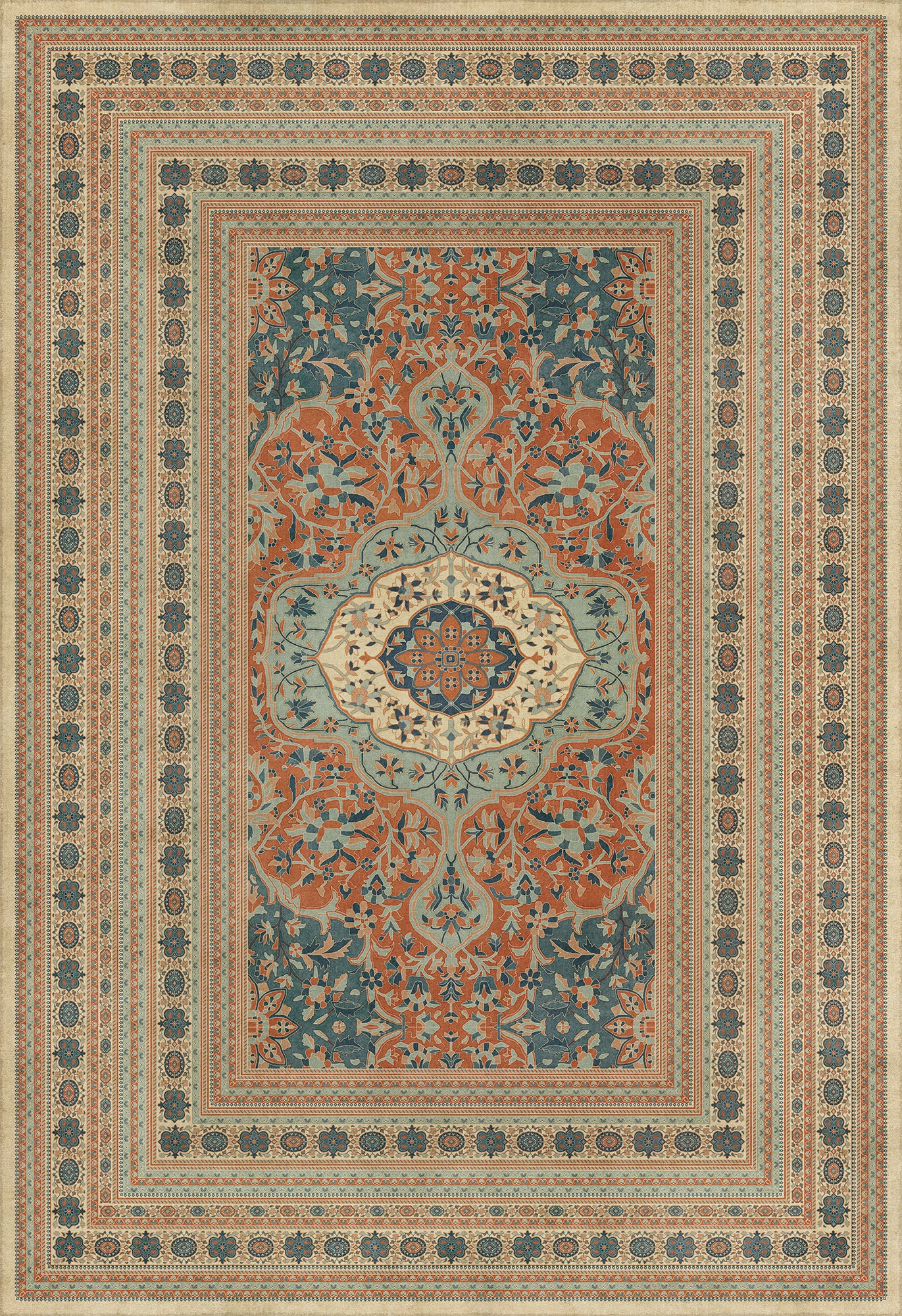 Persian Bazaar - Farahan - Ava 120x175 Vintage Vinyl Floorcloth