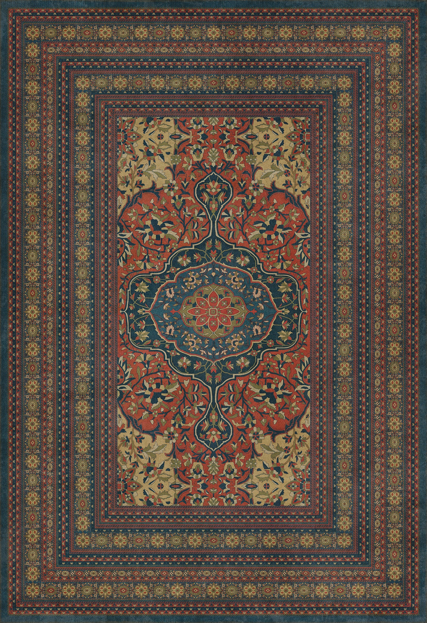 Persian Bazaar - Farahan - Delara 120x175 Vintage Vinyl Floorcloth