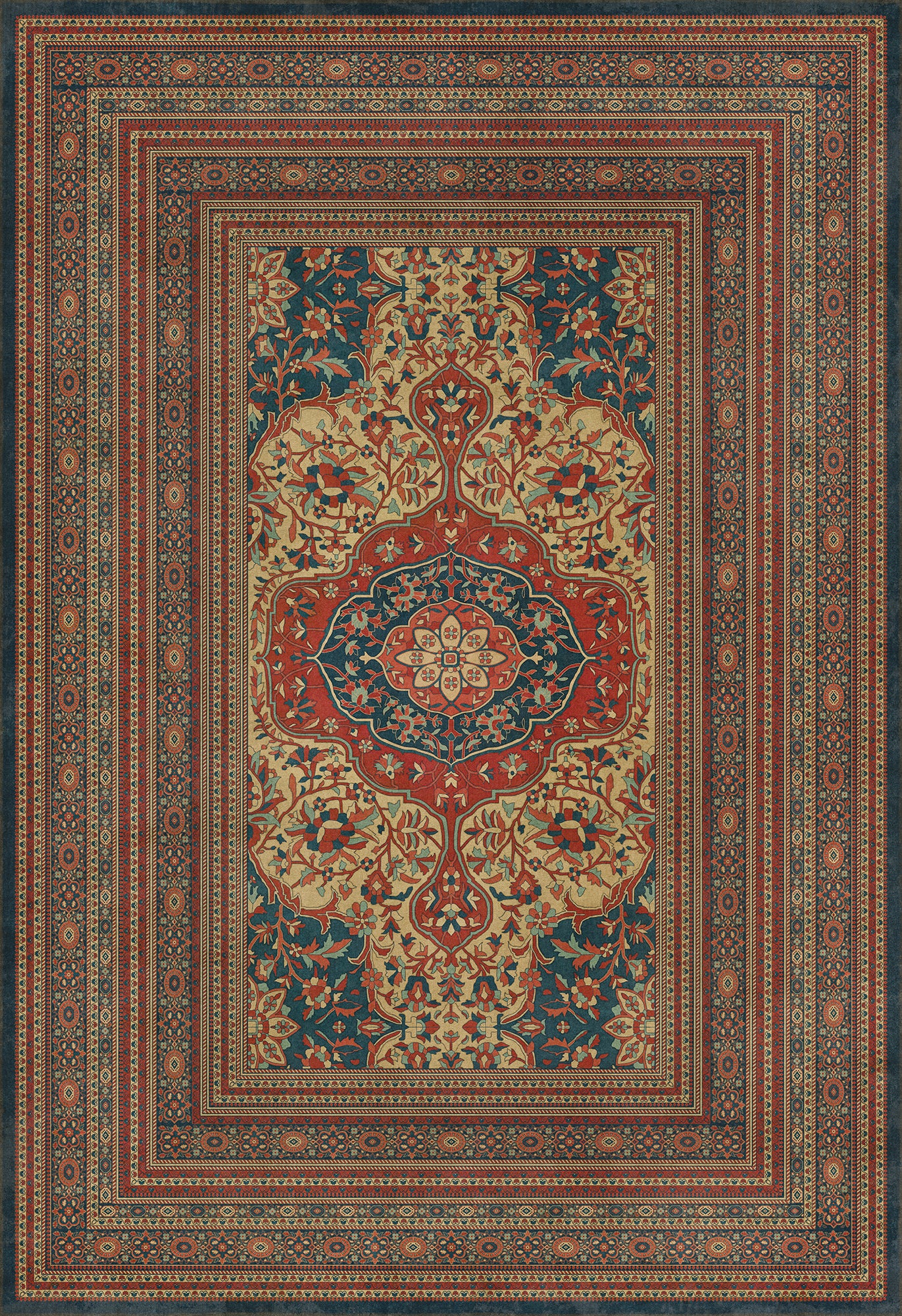 Persian Bazaar - Farahan - Farid 120x175 Vintage Vinyl Floorcloth