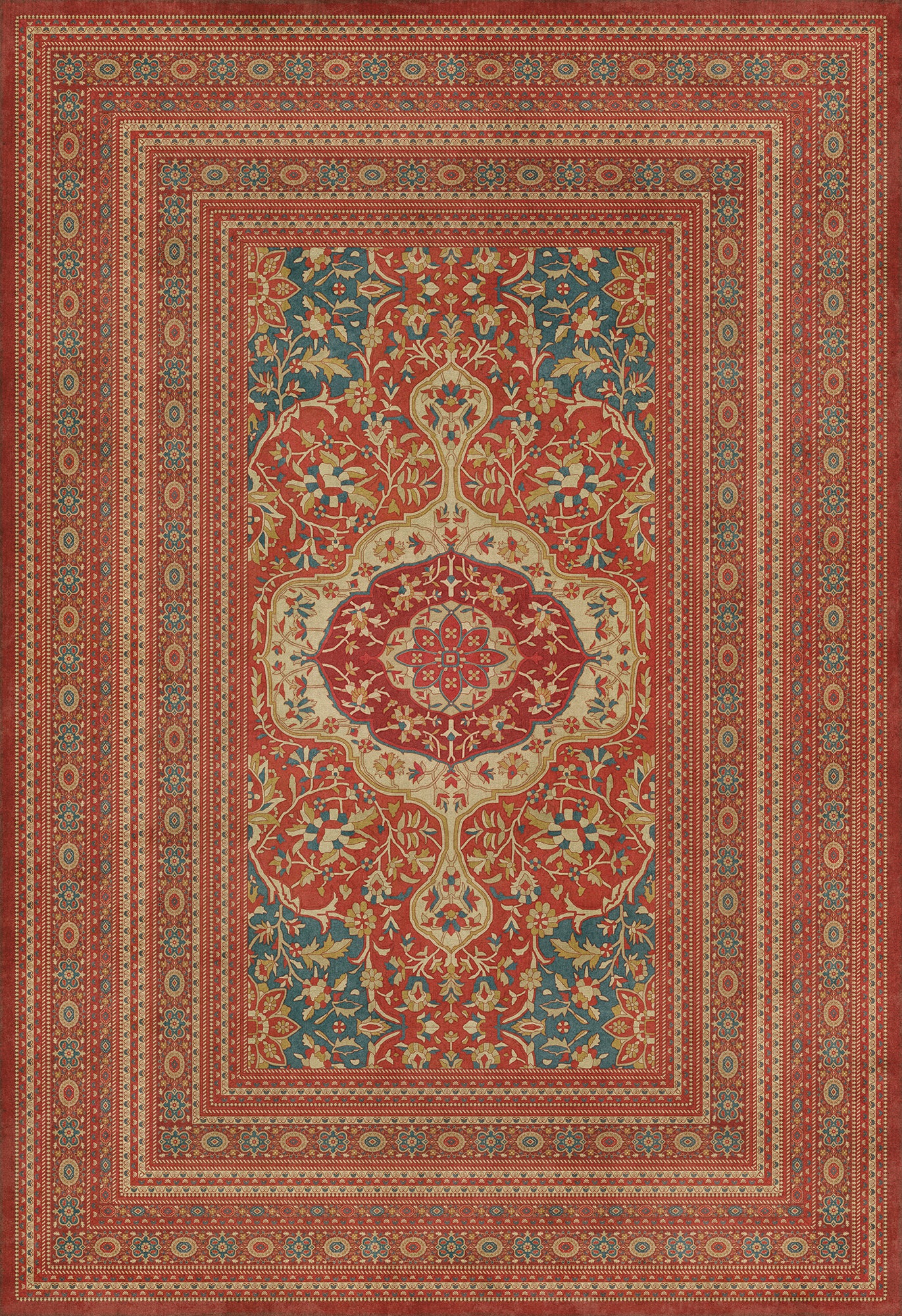 Persian Bazaar - Farahan - Firdaus 120x175 Vintage Vinyl Floorcloth