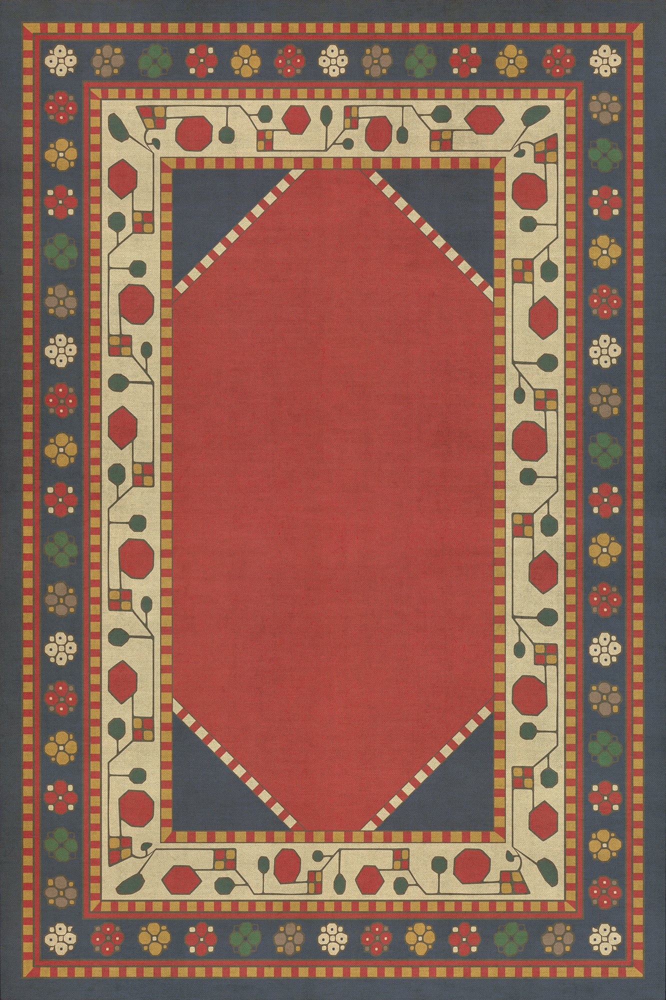 Persian Bazaar - Lombalo - Ashkar 24x36 Vintage Vinyl Floorcloth