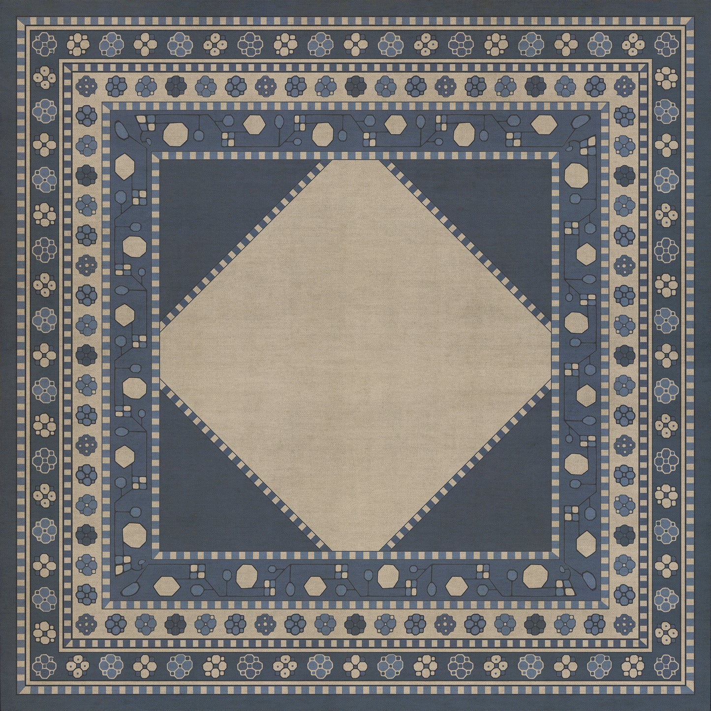 Persian Bazaar - Lombalo - Gradaren 36x36 Vintage Vinyl Floorcloth