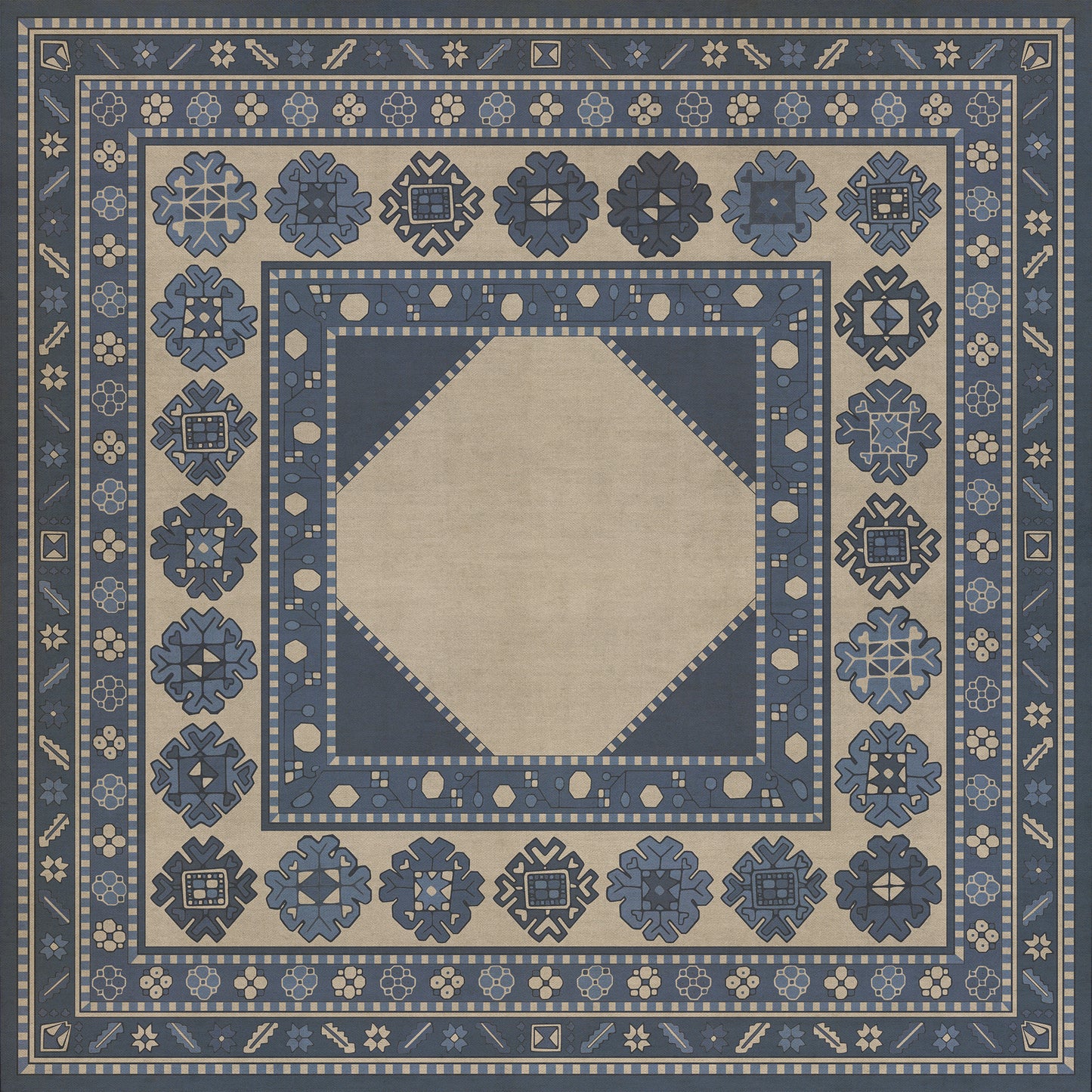 Persian Bazaar - Lombalo - Gradaren 48x48 Vintage Vinyl Floorcloth