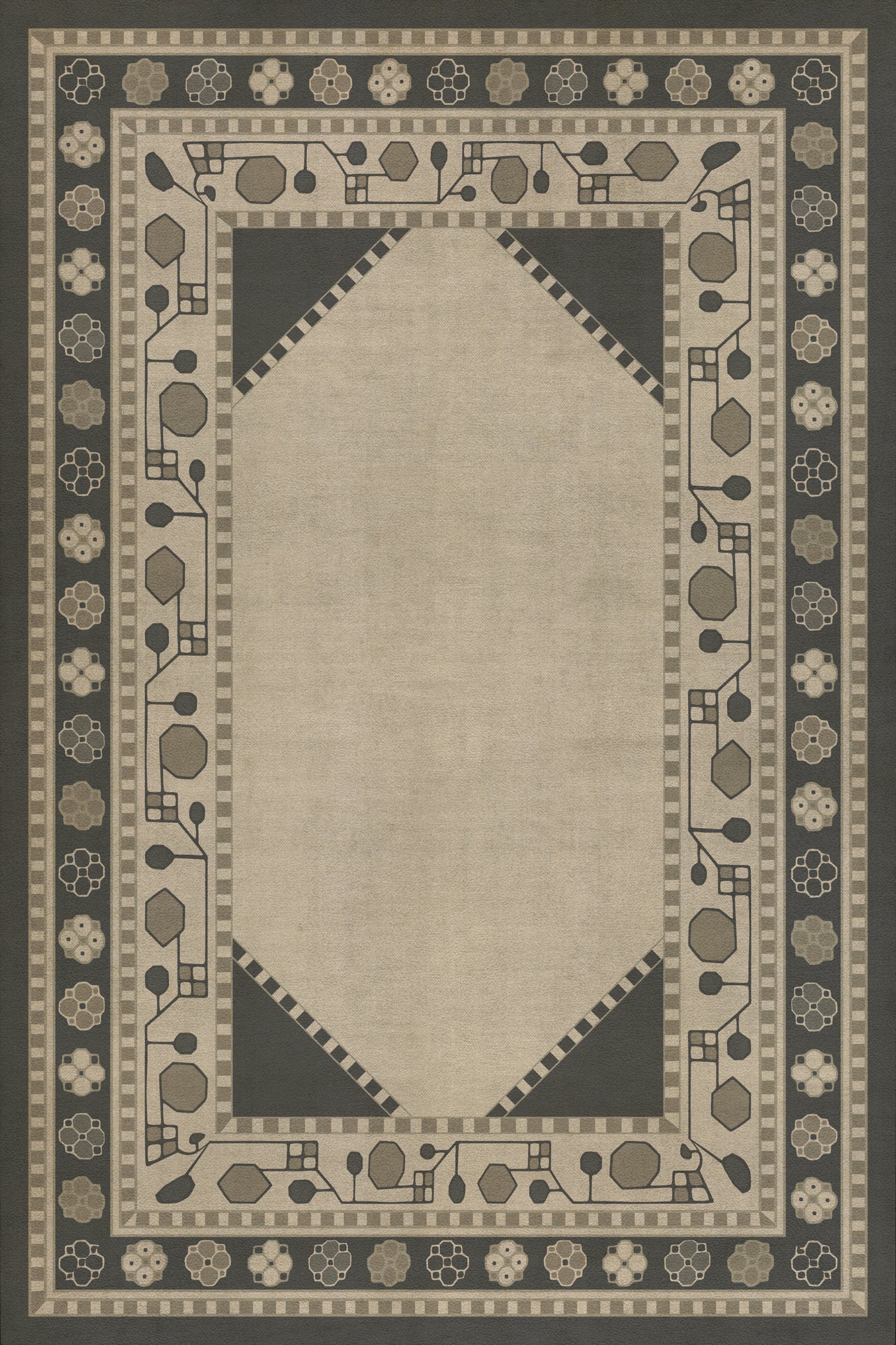Persian Bazaar - Lombalo - Kami 20x30 Vintage Vinyl Floorcloth