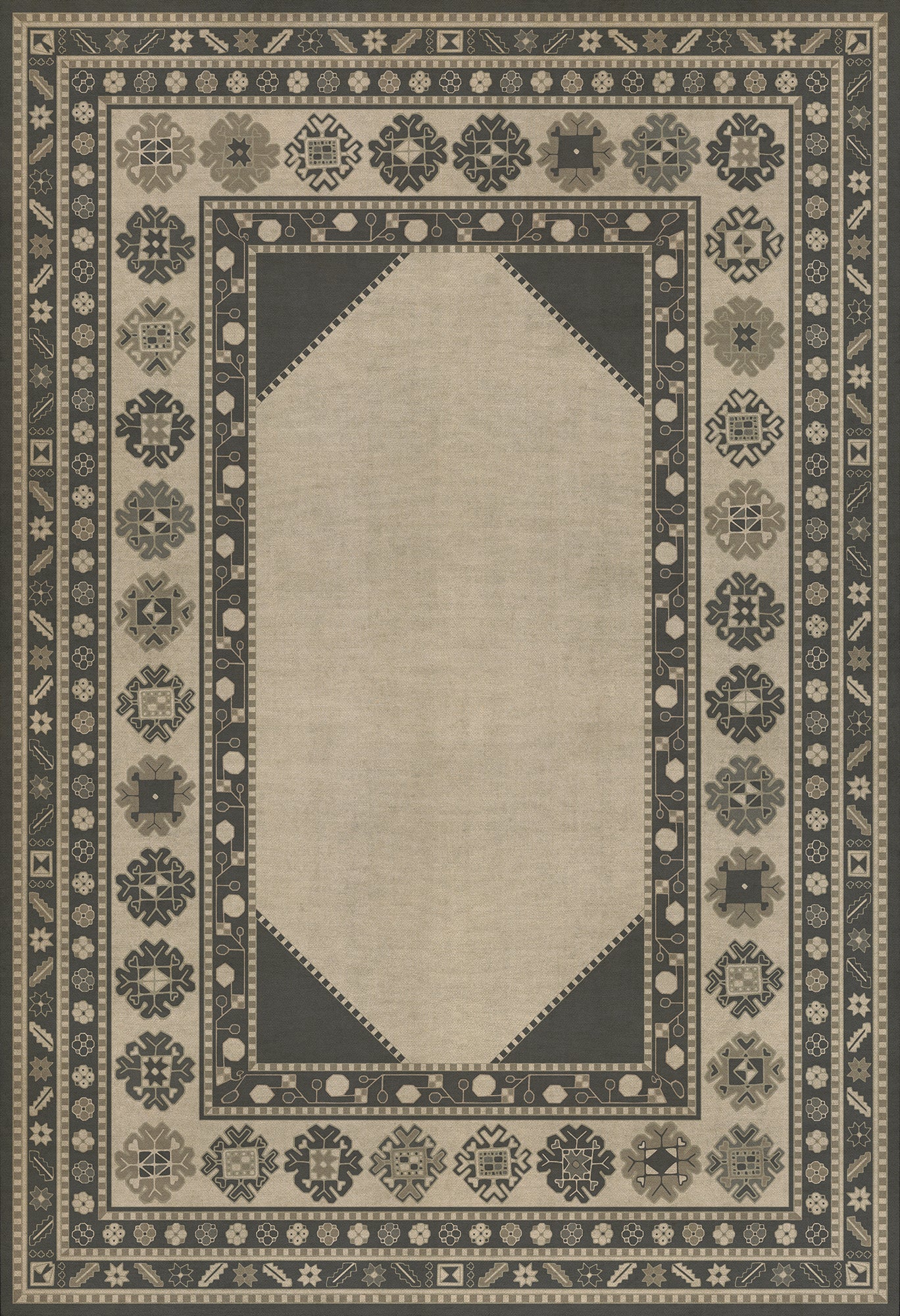 Persian Bazaar - Lombalo - Kami 52x76 Vintage Vinyl Floorcloth