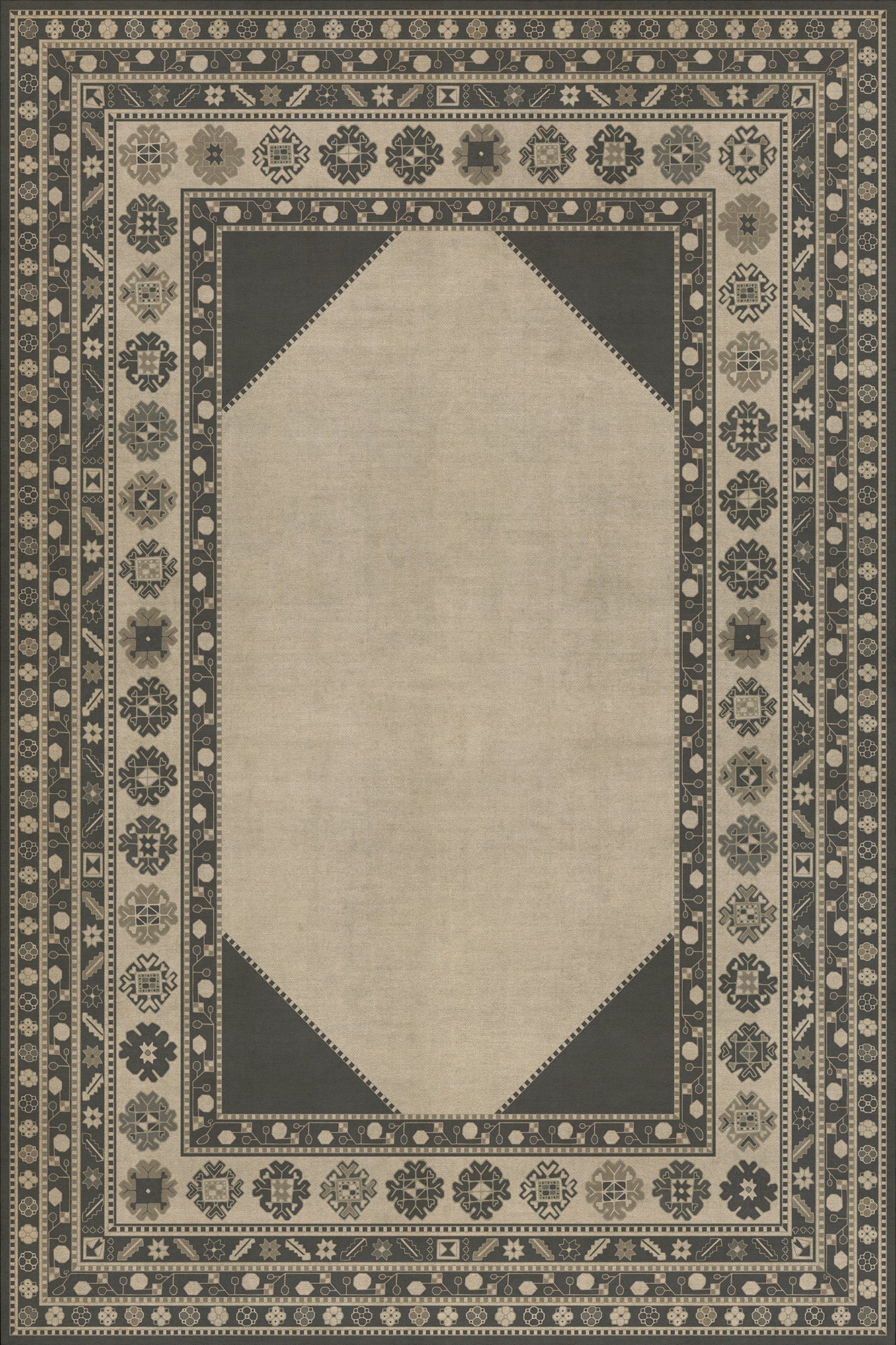 Persian Bazaar - Lombalo - Kami 72x108 Vintage Vinyl Floorcloth