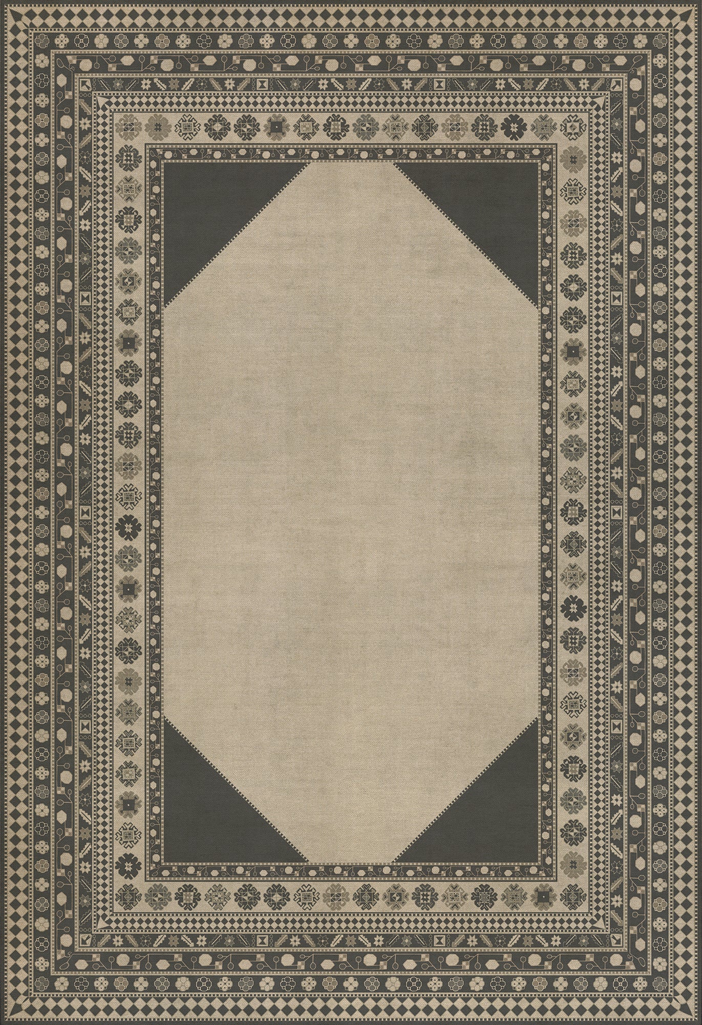 Persian Bazaar - Lombalo - Kami 120x175 Vintage Vinyl Floorcloth
