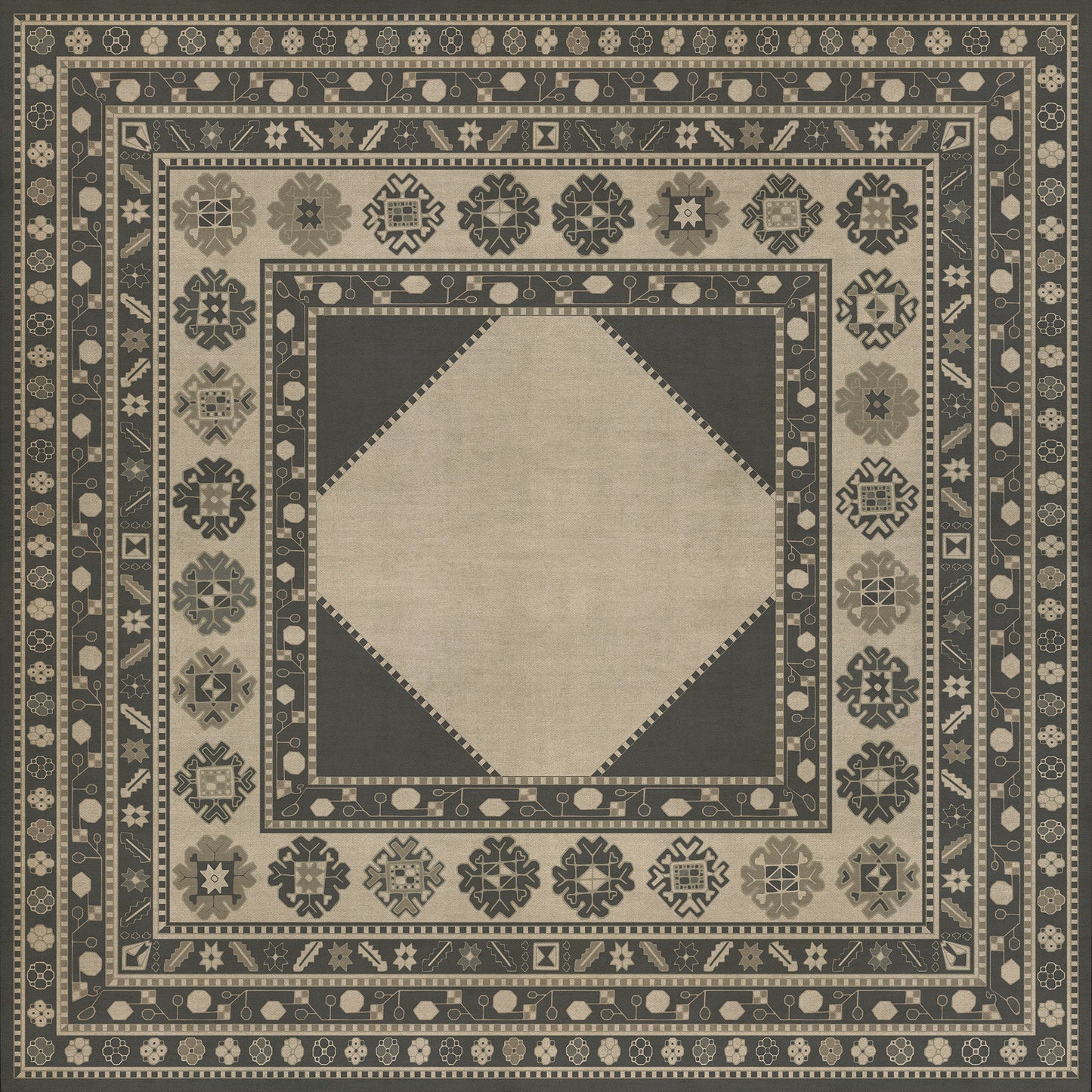 Persian Bazaar - Lombalo - Kami 60x60 Vintage Vinyl Floorcloth