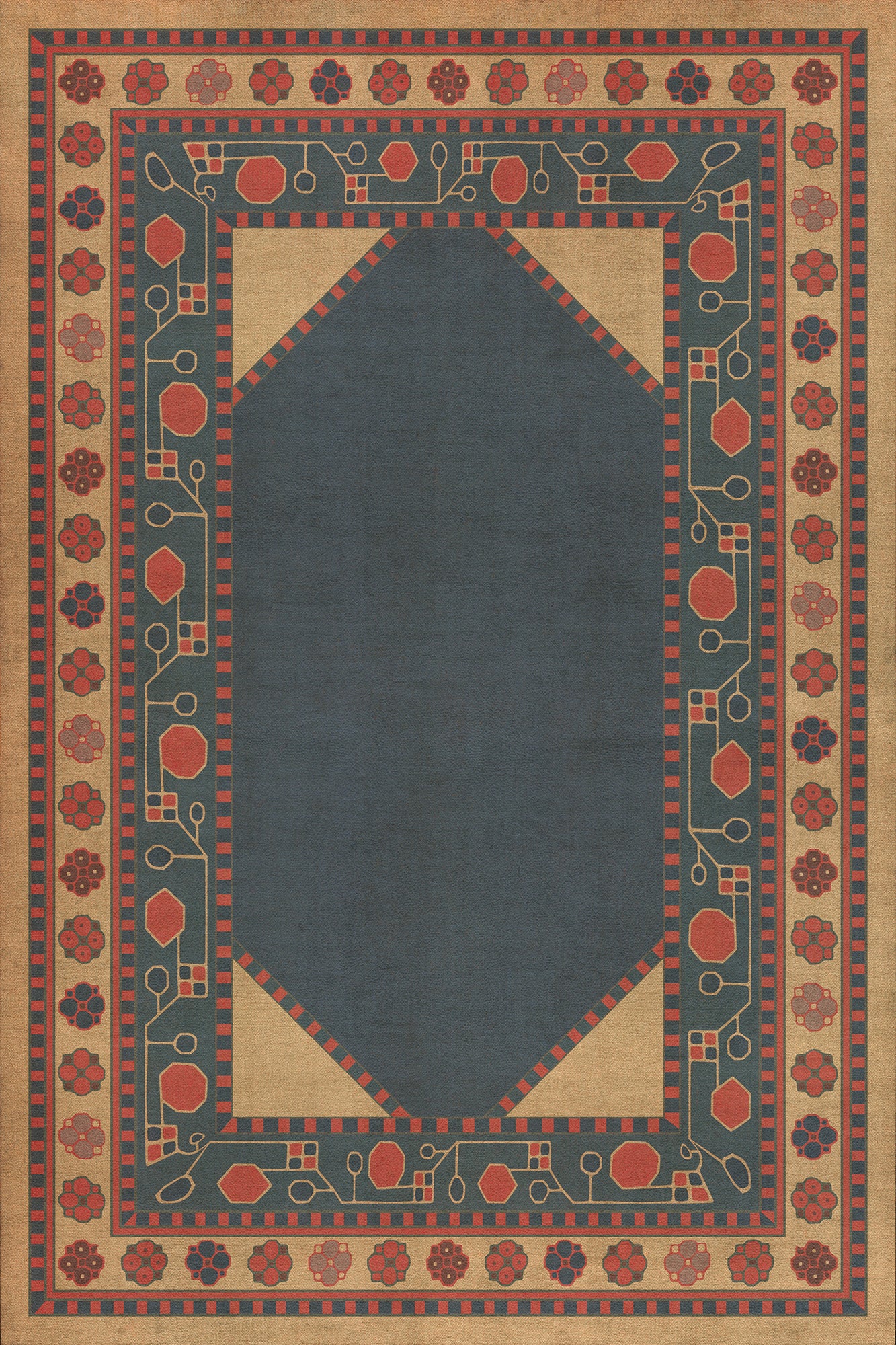 Persian Bazaar - Lombalo - Kohar 20x30 Vintage Vinyl Floorcloth
