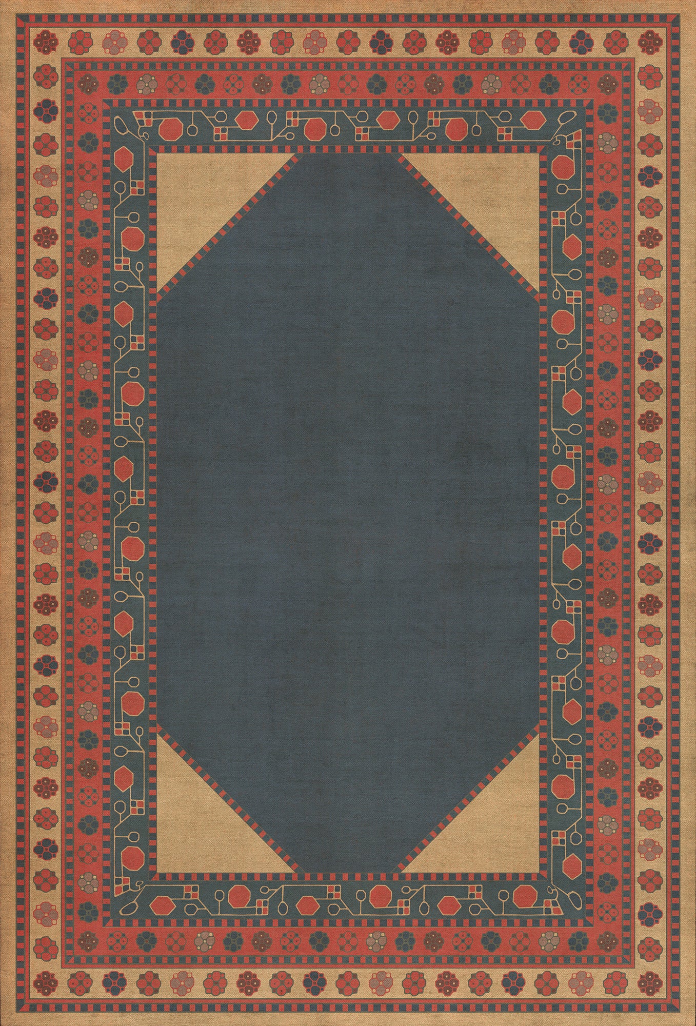 Persian Bazaar - Lombalo - Kohar 38x56 Vintage Vinyl Floorcloth