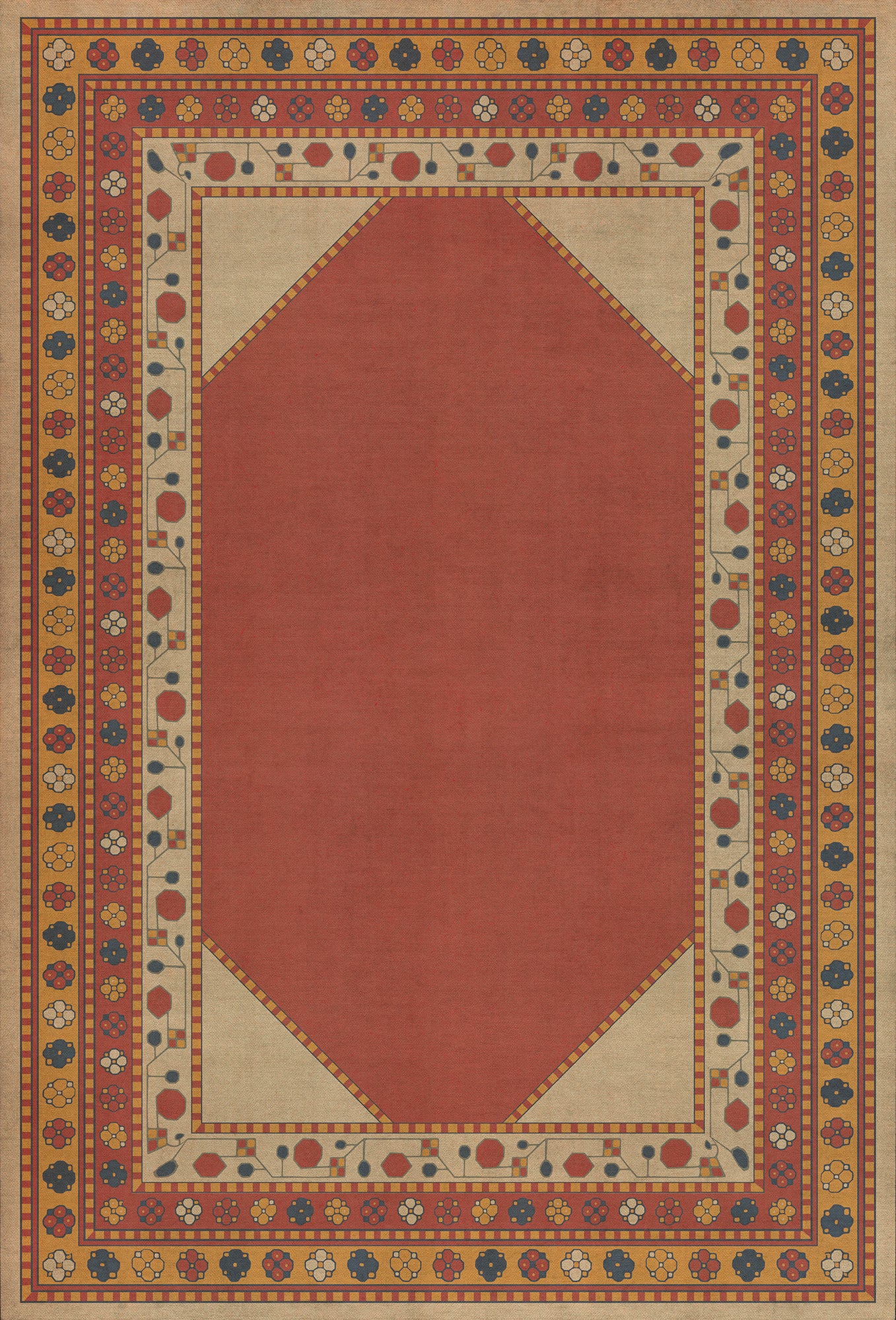 Persian Bazaar - Lombalo - Nareh 38x56 Vintage Vinyl Floorcloth