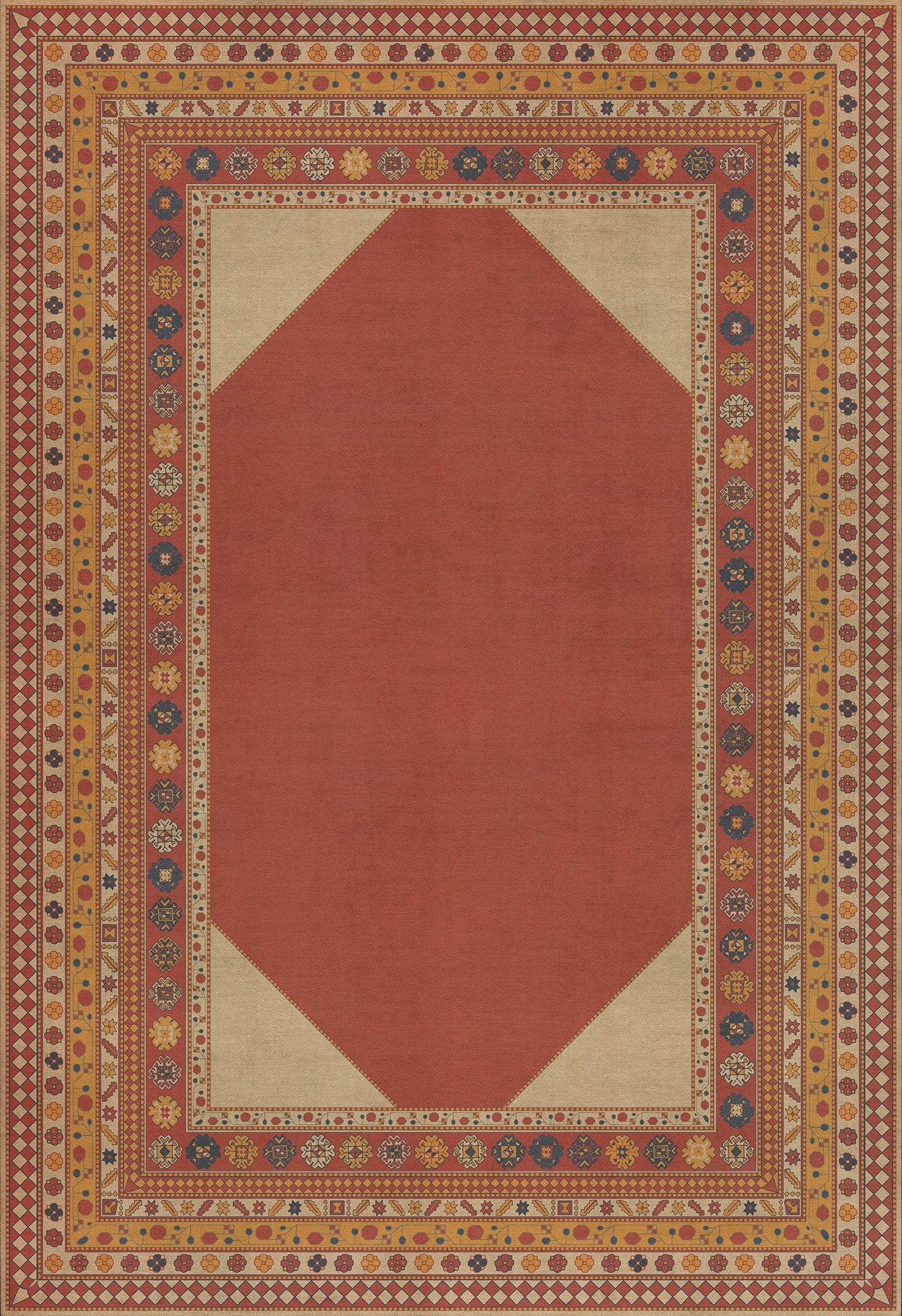 Persian Bazaar - Lombalo - Nareh 120x175 Vintage Vinyl Floorcloth