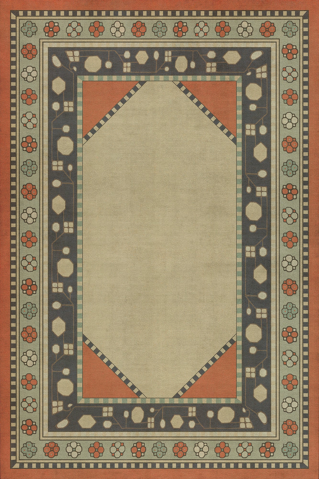 Persian Bazaar - Lombalo - Nazeli 20x30 Vintage Vinyl Floorcloth