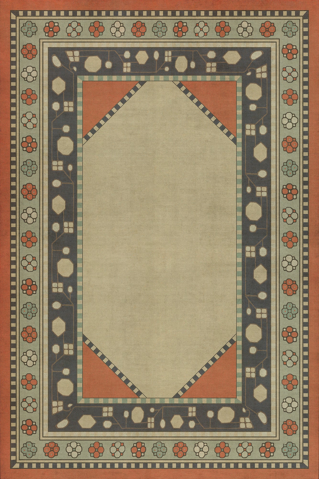 Persian Bazaar - Lombalo - Nazeli 24x36 Vintage Vinyl Floorcloth