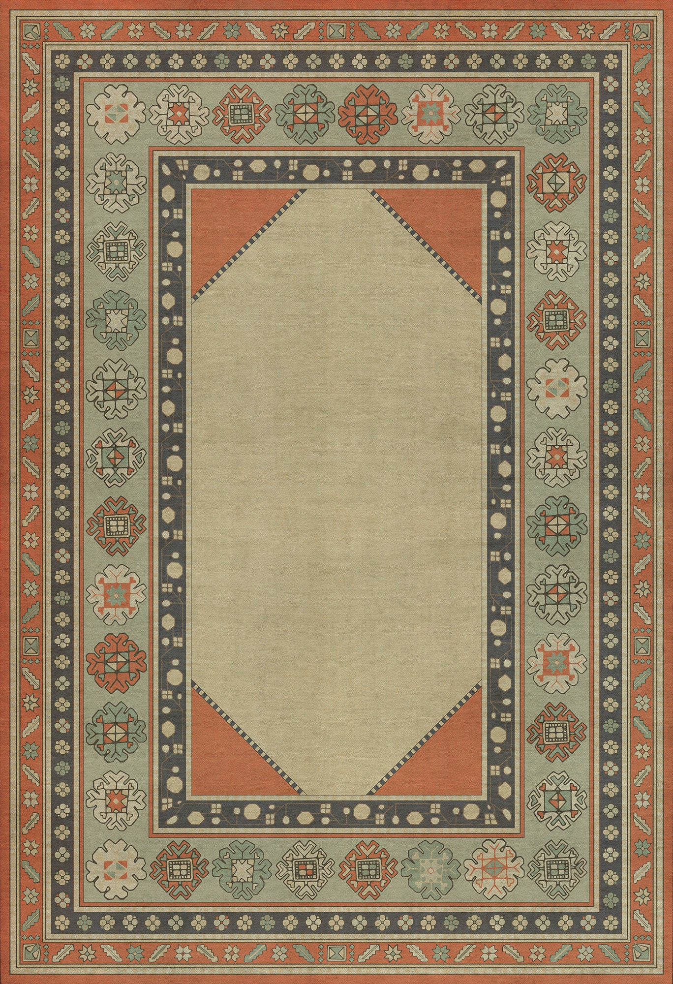 Persian Bazaar - Lombalo - Nazeli 52x76 Vintage Vinyl Floorcloth