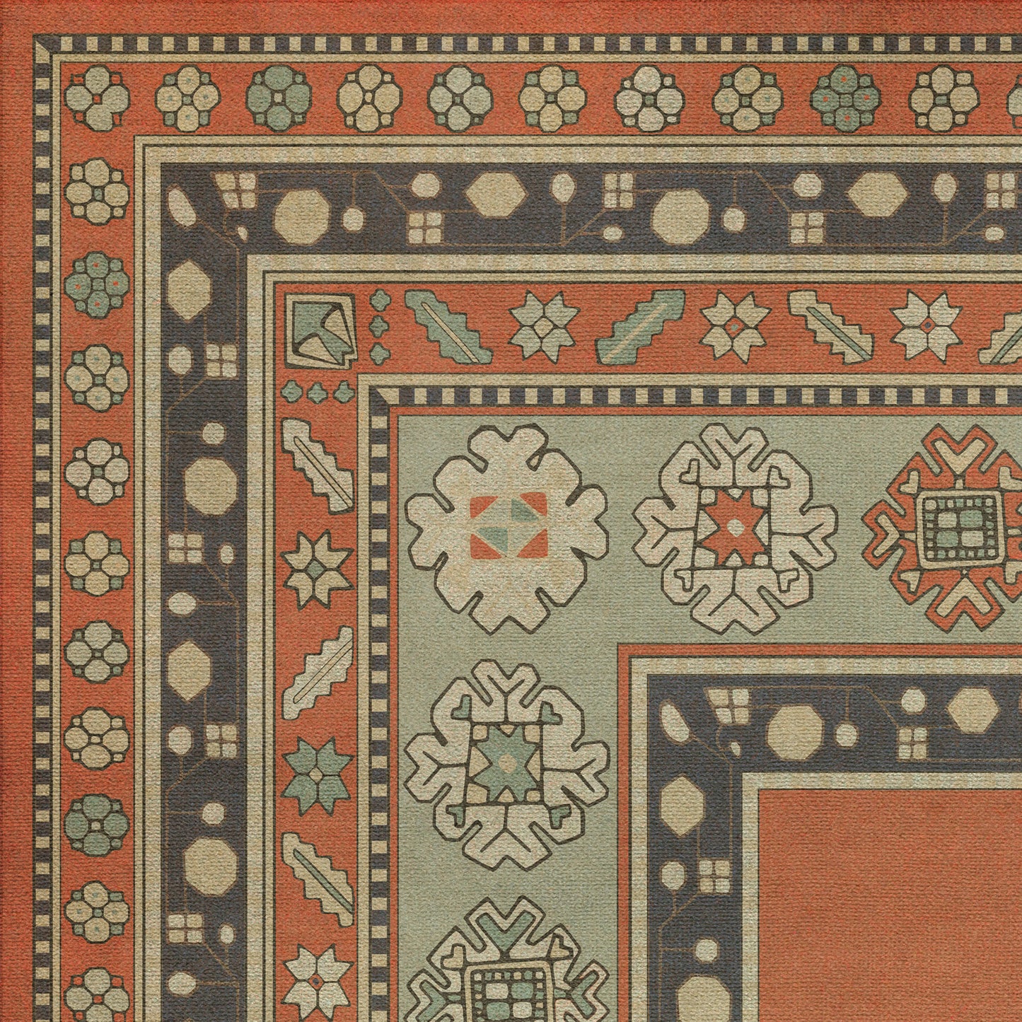 Persian Bazaar - Lombalo - Nazeli 72x108 Vintage Vinyl Floorcloth