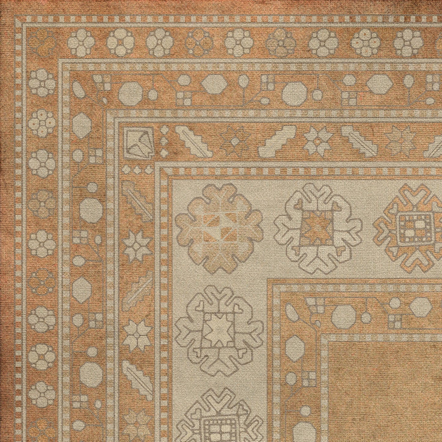 Persian Bazaar - Lombalo - Oski 72x108 Vintage Vinyl Floorcloth