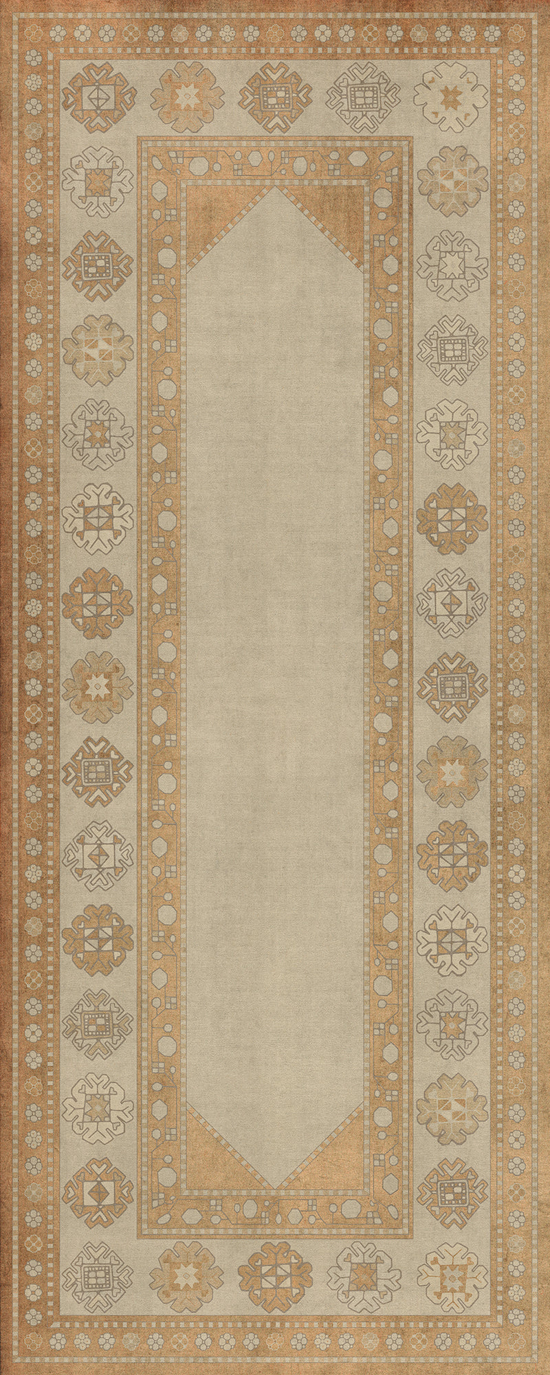 Persian Bazaar - Lombalo - Oski 36x90 Vintage Vinyl Floorcloth