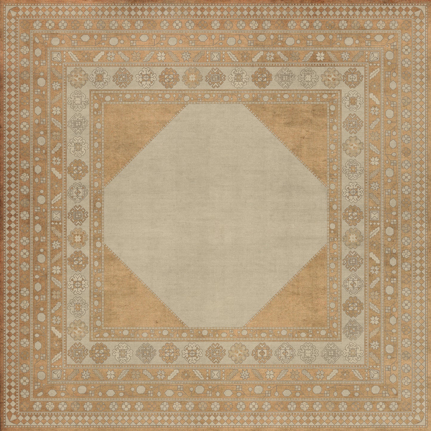 Persian Bazaar - Lombalo - Oski 96x96 Vintage Vinyl Floorcloth