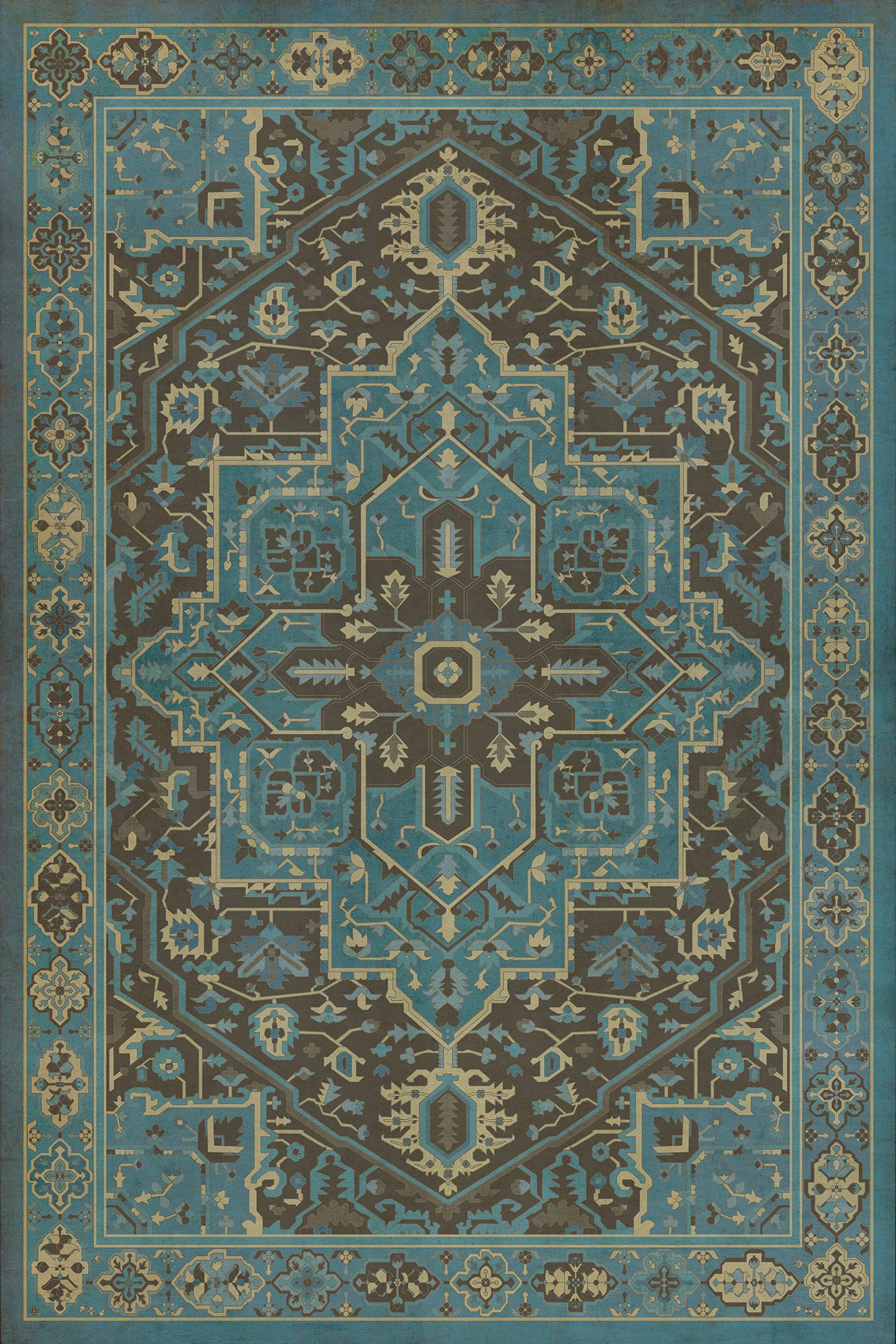 Persian Bazaar - Camelot - Merlin 24x36 Vintage Vinyl Floorcloth