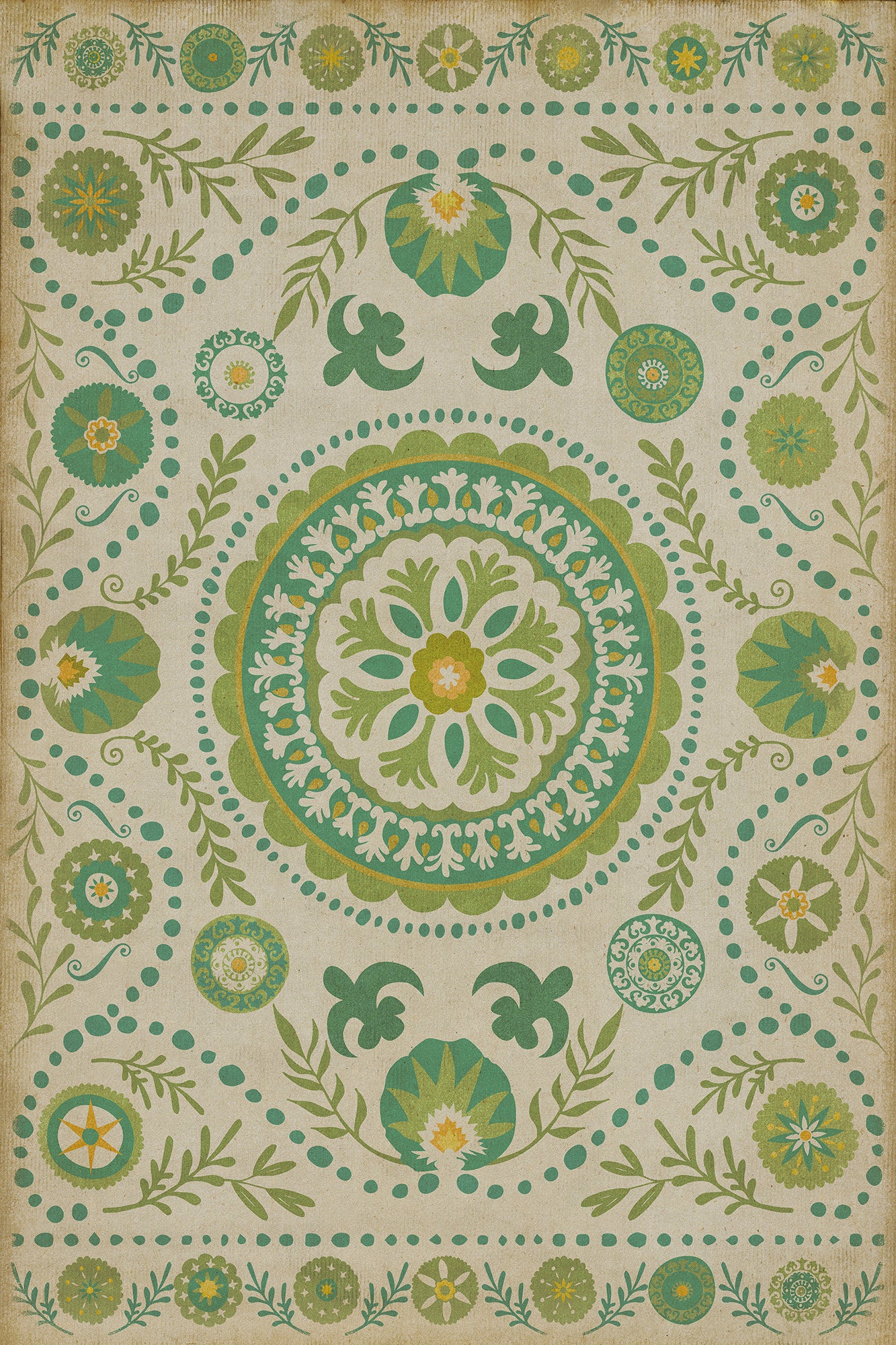 Pattern 38 Spring 24x36 Vintage Vinyl Floorcloth
