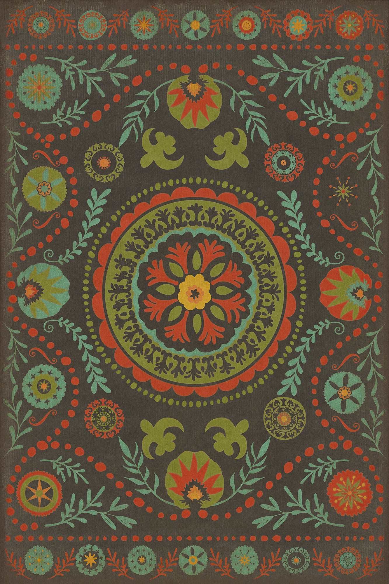 Pattern 38 State of Mind 24x36 Vintage Vinyl Floorcloth