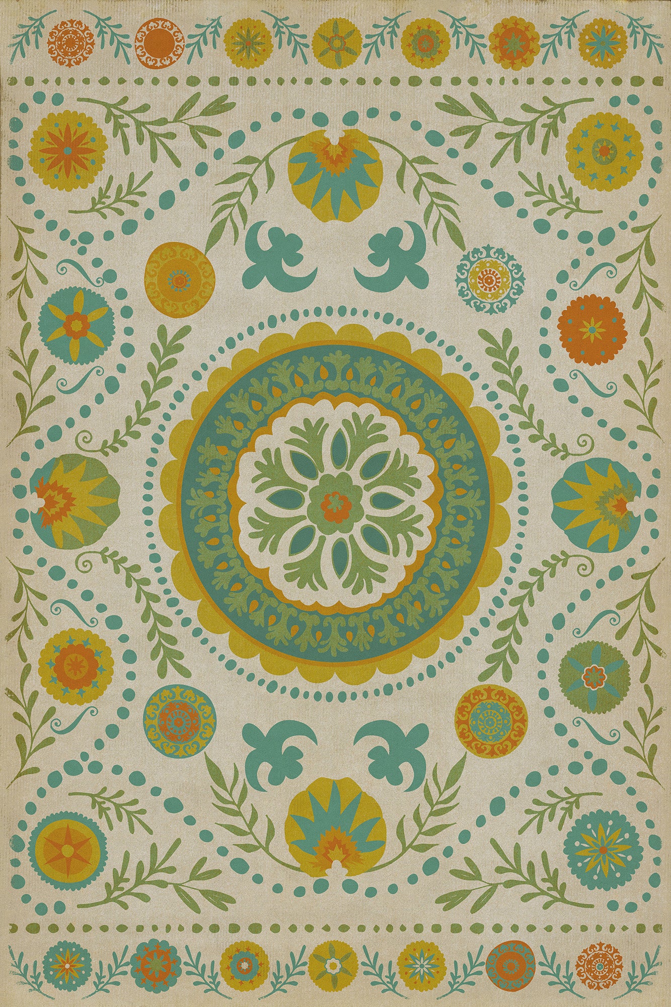 Pattern 38 Summer 24x36 Vintage Vinyl Floorcloth