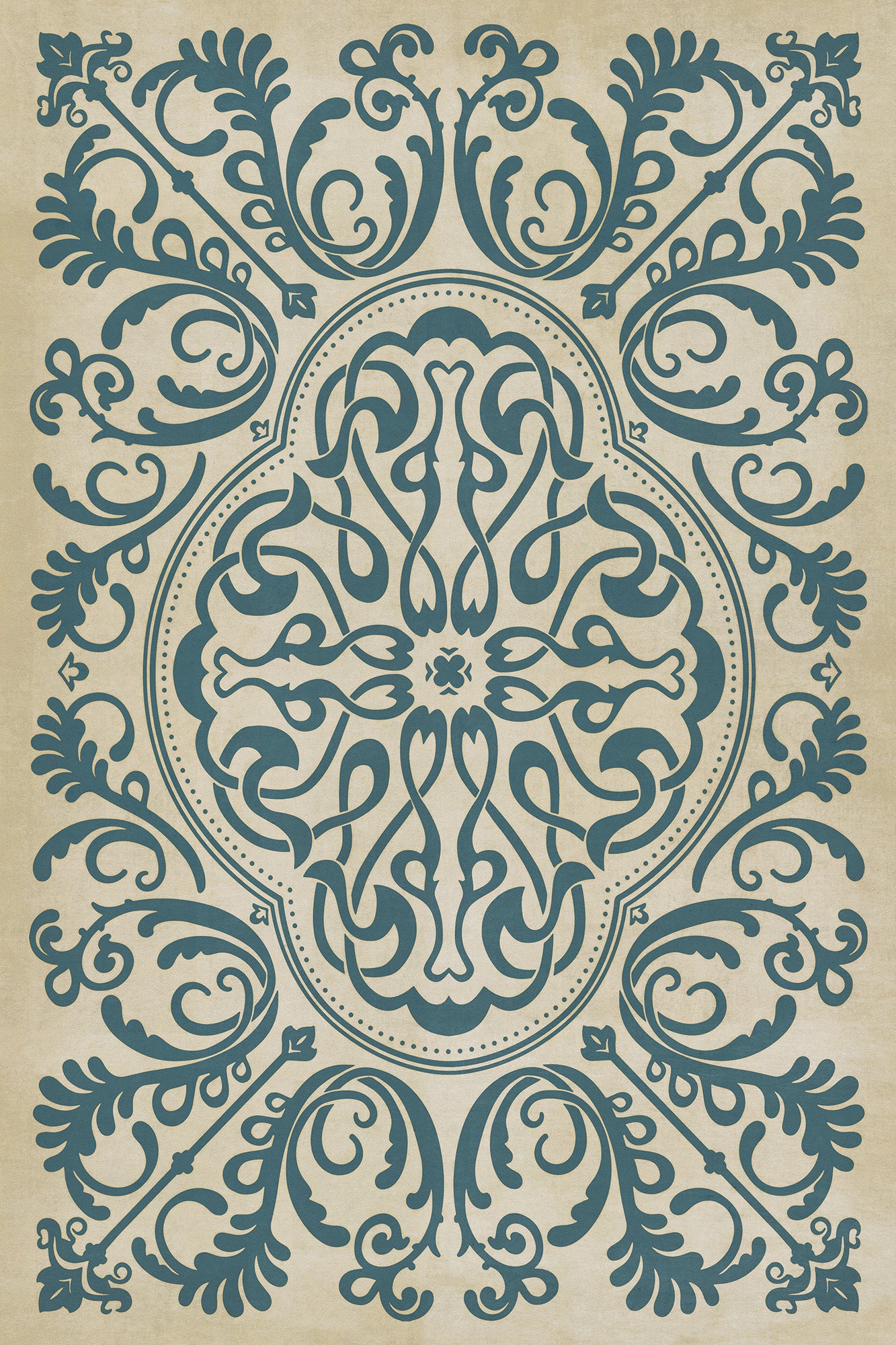 Pattern 39 Gin Rummy 24x36 Vintage Vinyl Floorcloth