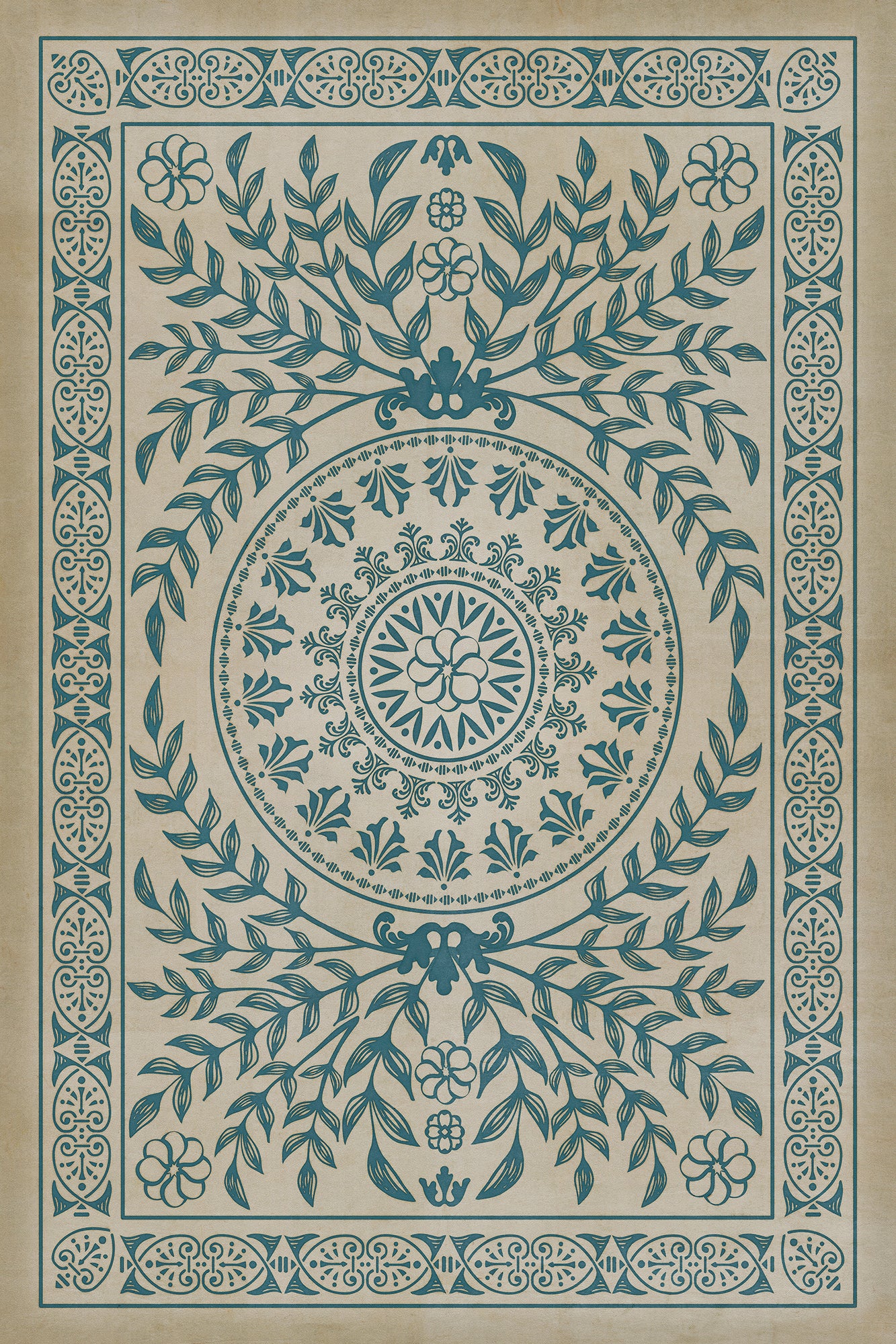 Pattern 40 Isola Bella 24x36 Vintage Vinyl Floorcloth