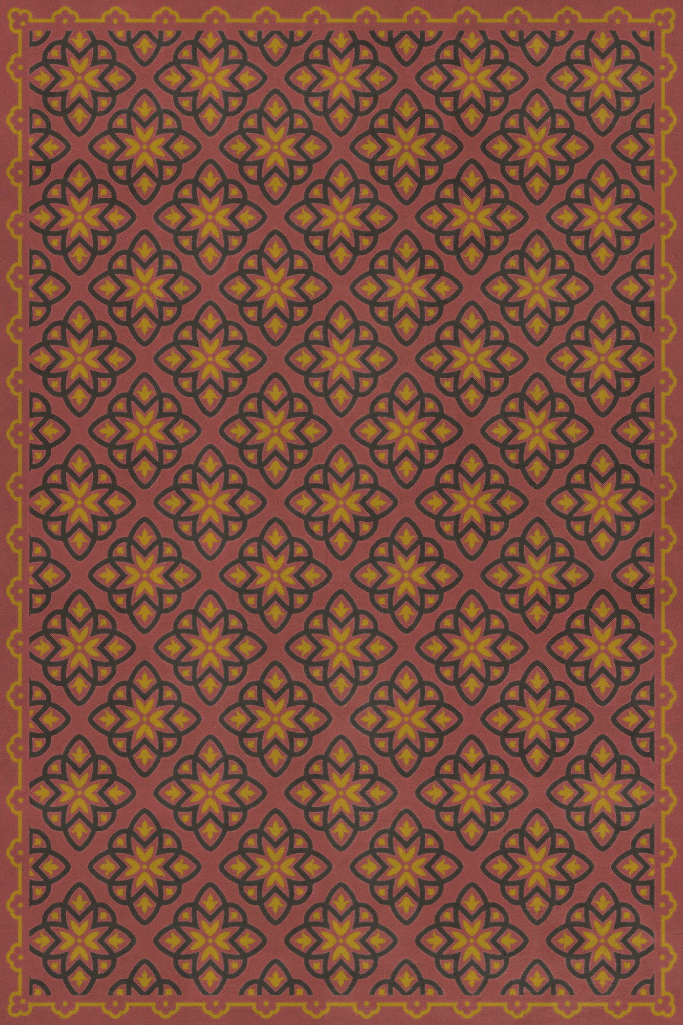 Pattern 45 Rubellus 24x36 Vintage Vinyl Floorcloth