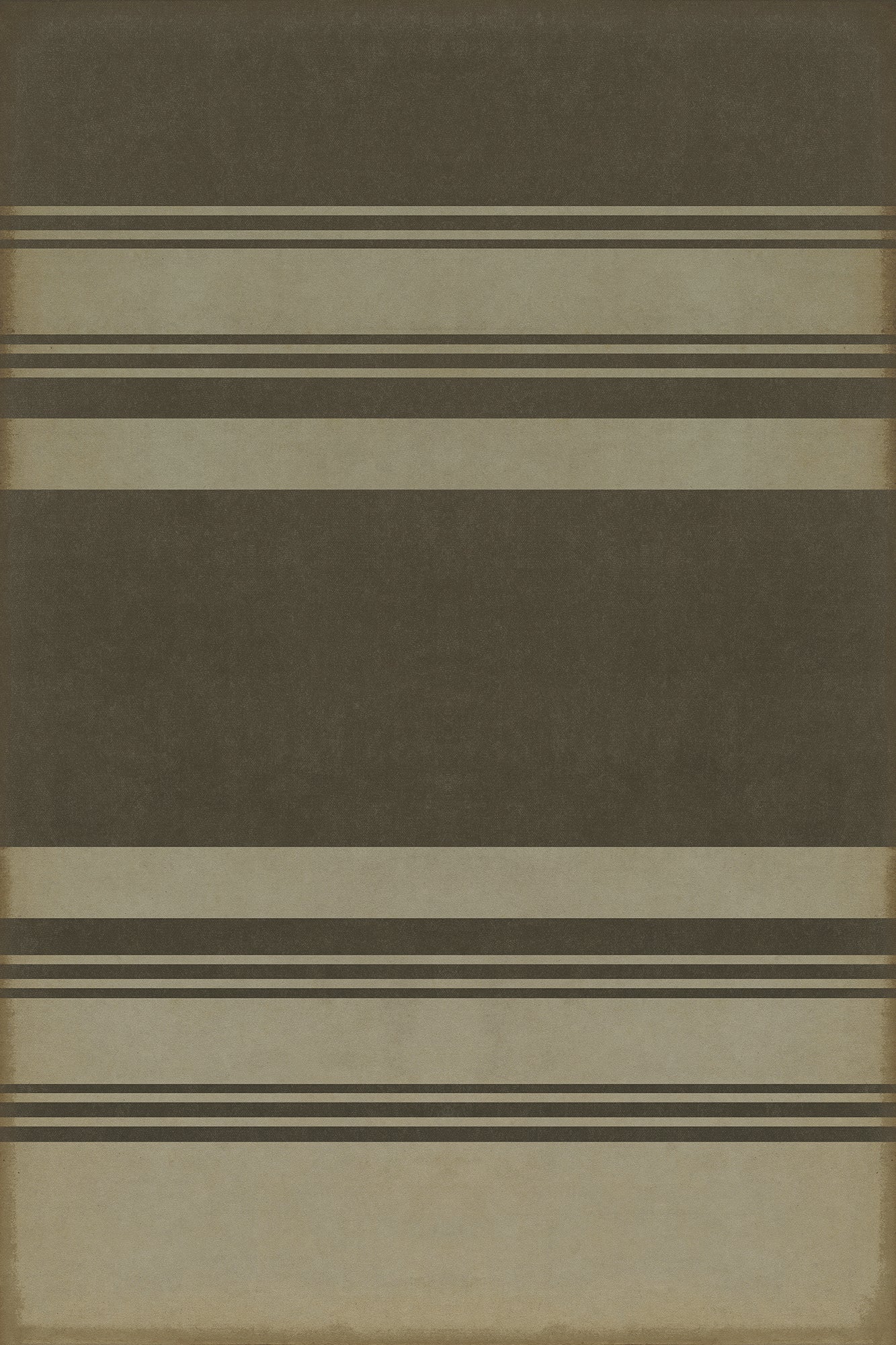 Pattern 50 Organic Stripes Black and Tan 24x36 Vintage Vinyl Floorcloth