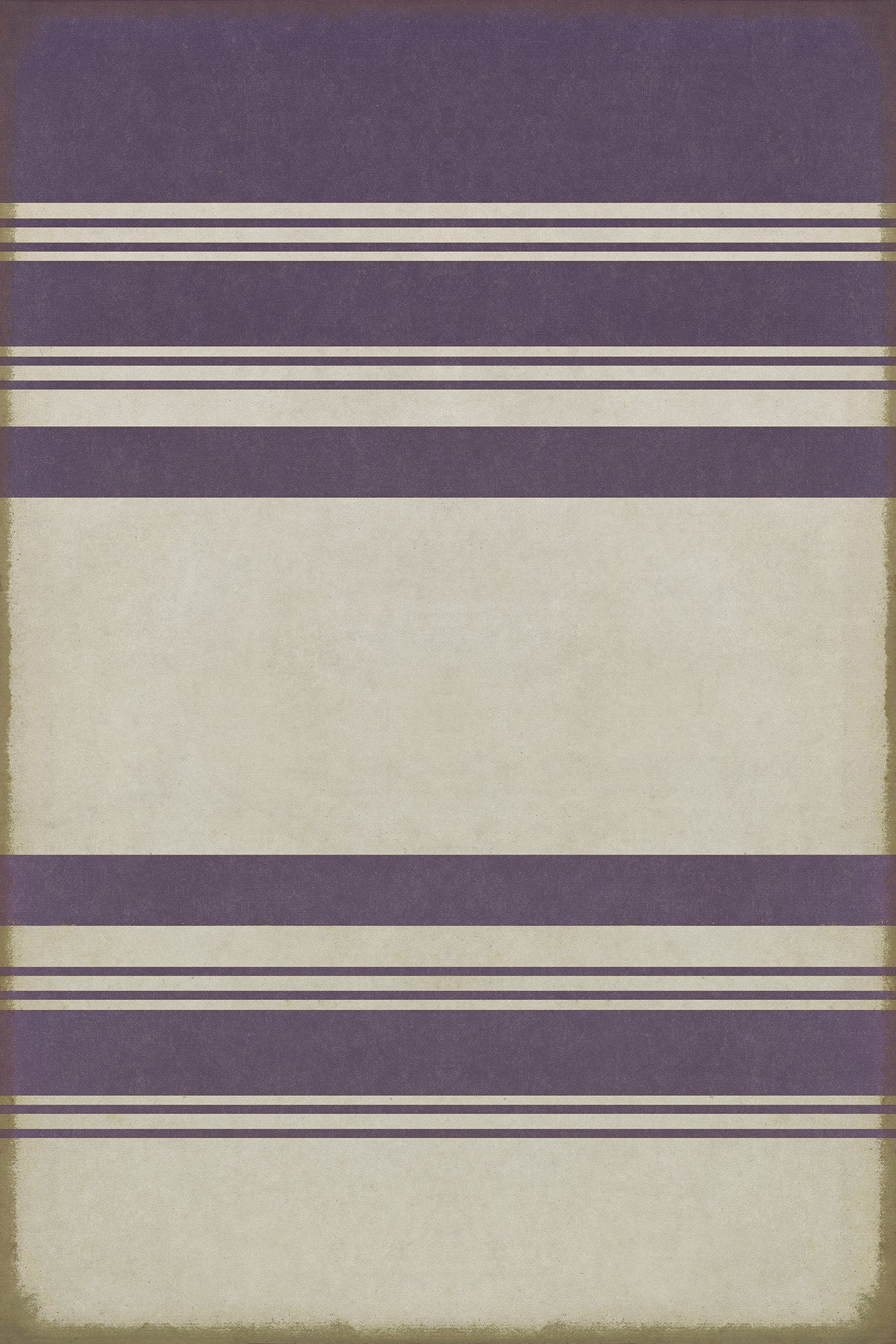 Pattern 50 Organic Stripes Purple and White 24x36 Vintage Vinyl Floorcloth