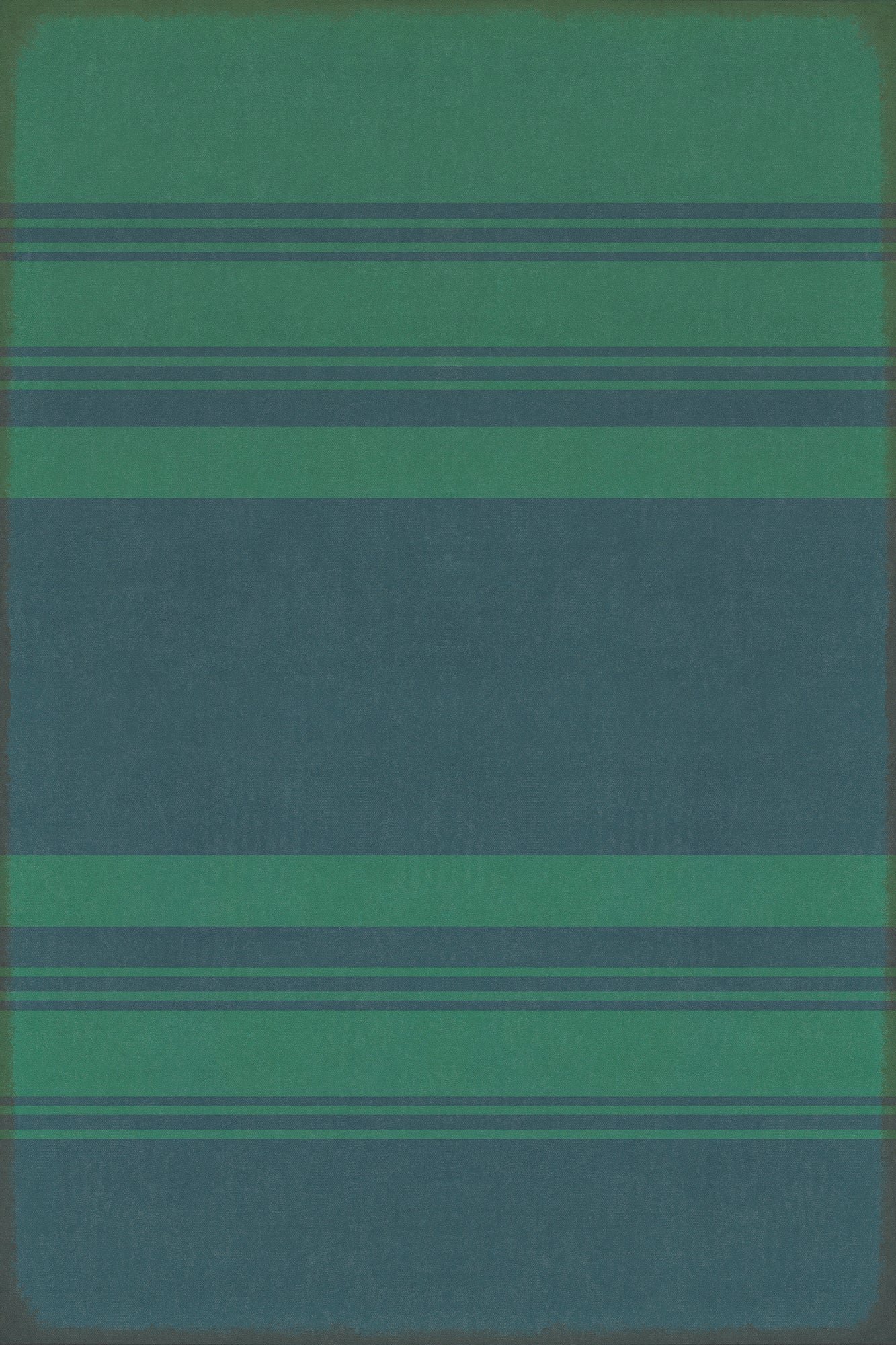 Pattern 50 Organic Stripes Teal and Blue 24x36 Vintage Vinyl Floorcloth
