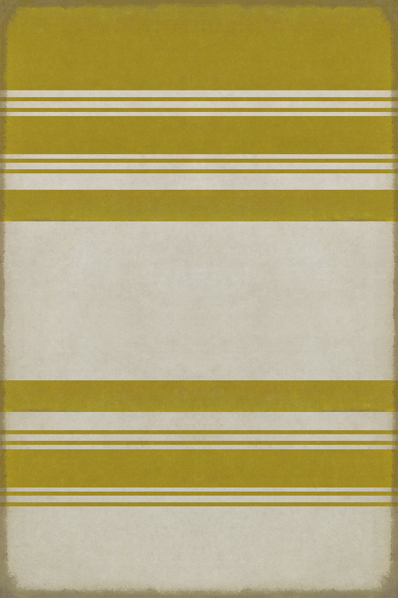 Pattern 50 Organic Stripes Yellow and White 24x36 Vintage Vinyl Floorcloth