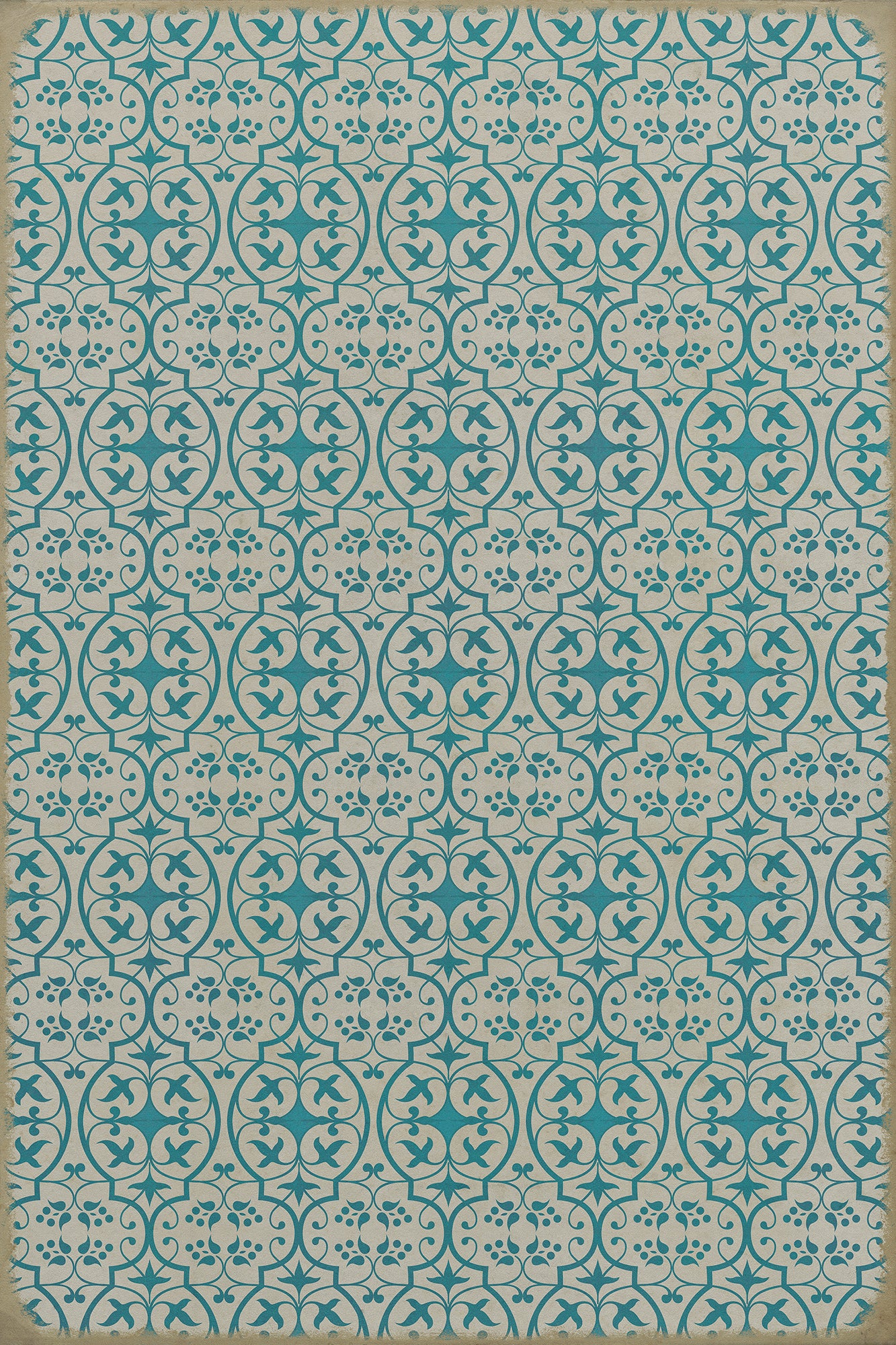 Pattern 51 China Cup 24x36 Vintage Vinyl Floorcloth