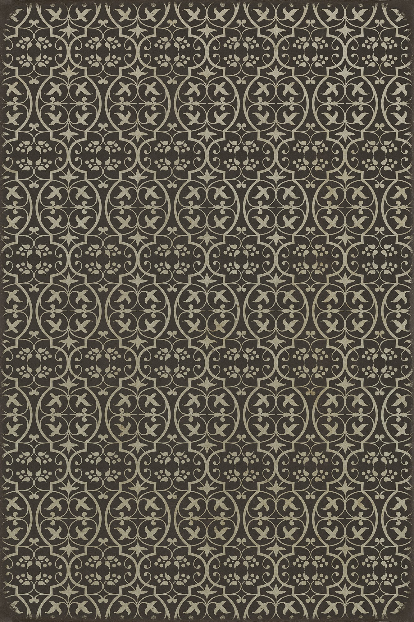 Pattern 51 He kindly stopped for me 24x36 Vintage Vinyl Floorcloth