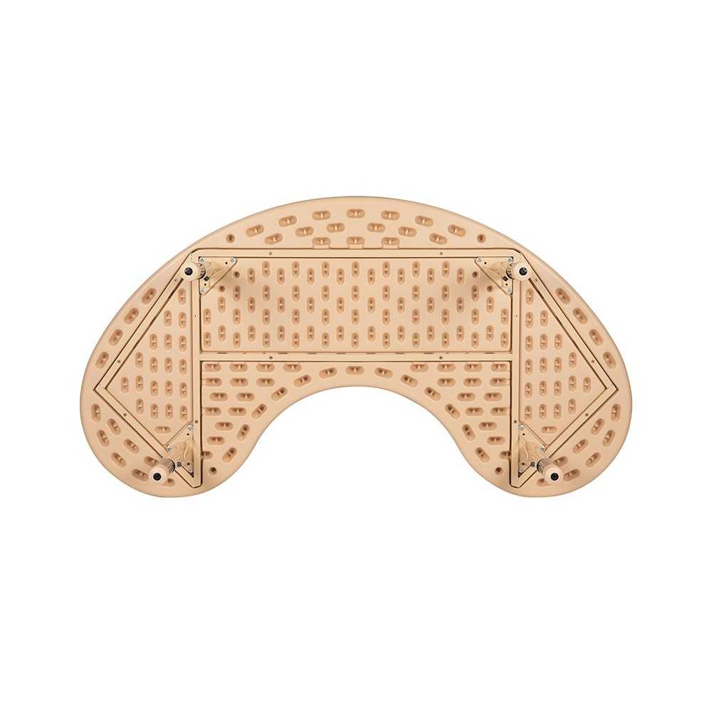 35"W x 65"L Half-Moon Natural Plastic Height Adjustable Activity Table