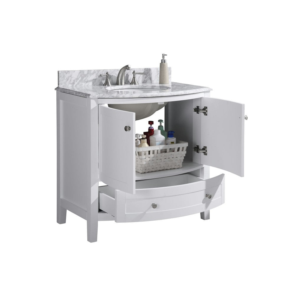 36" White Bathroom Vanity-Pvc