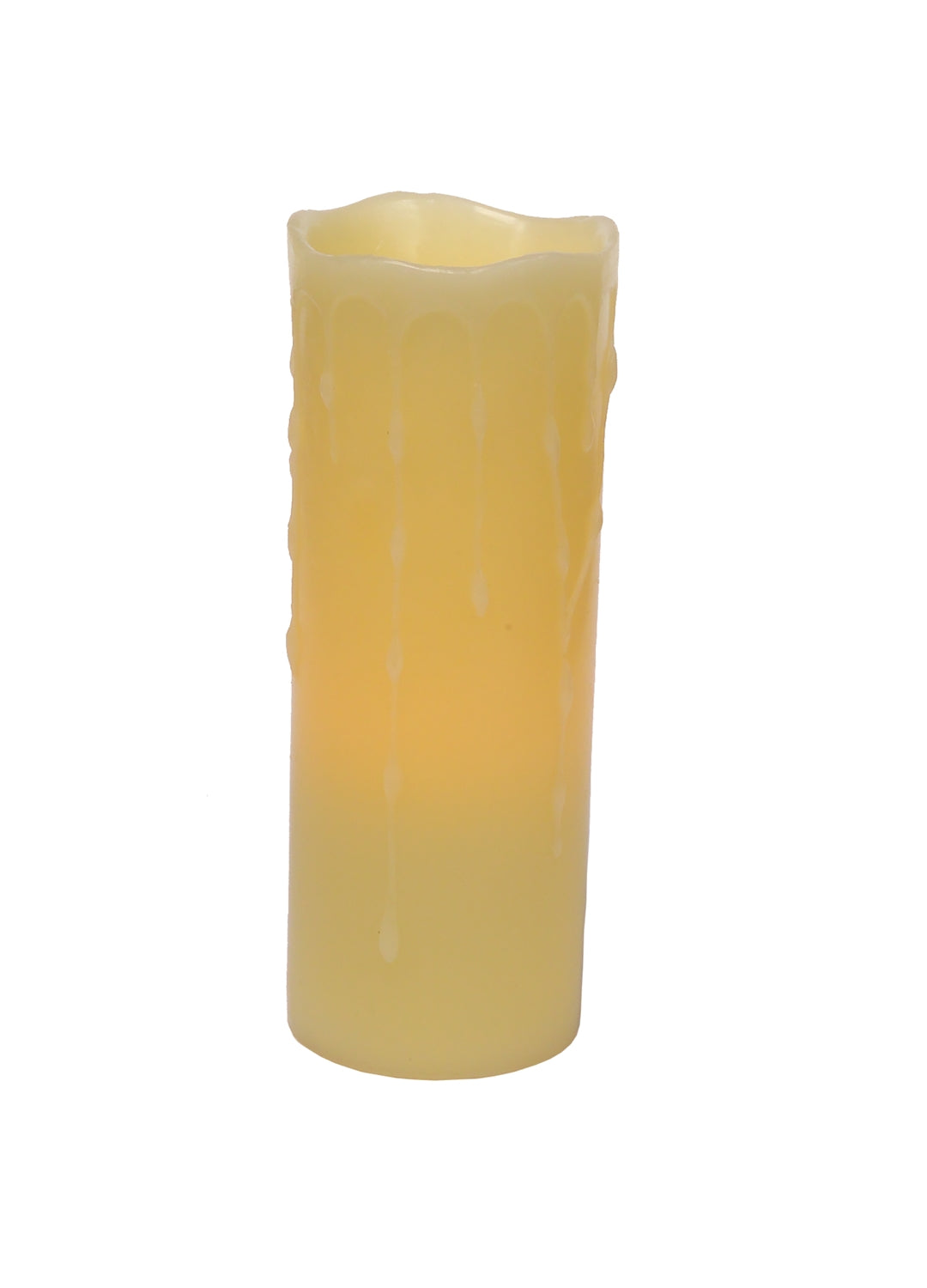 Led Wax Dripping Pillar Candle (Set Of 3) 3"Dx8"H Wax/Plastic