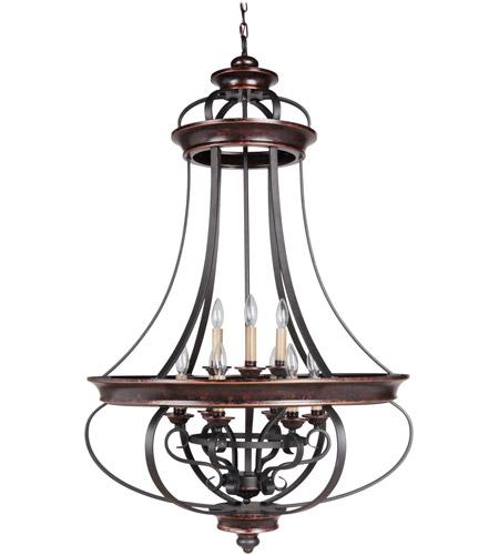 Stafford 9 Light Foyer in Aged Bronze/Textured Black