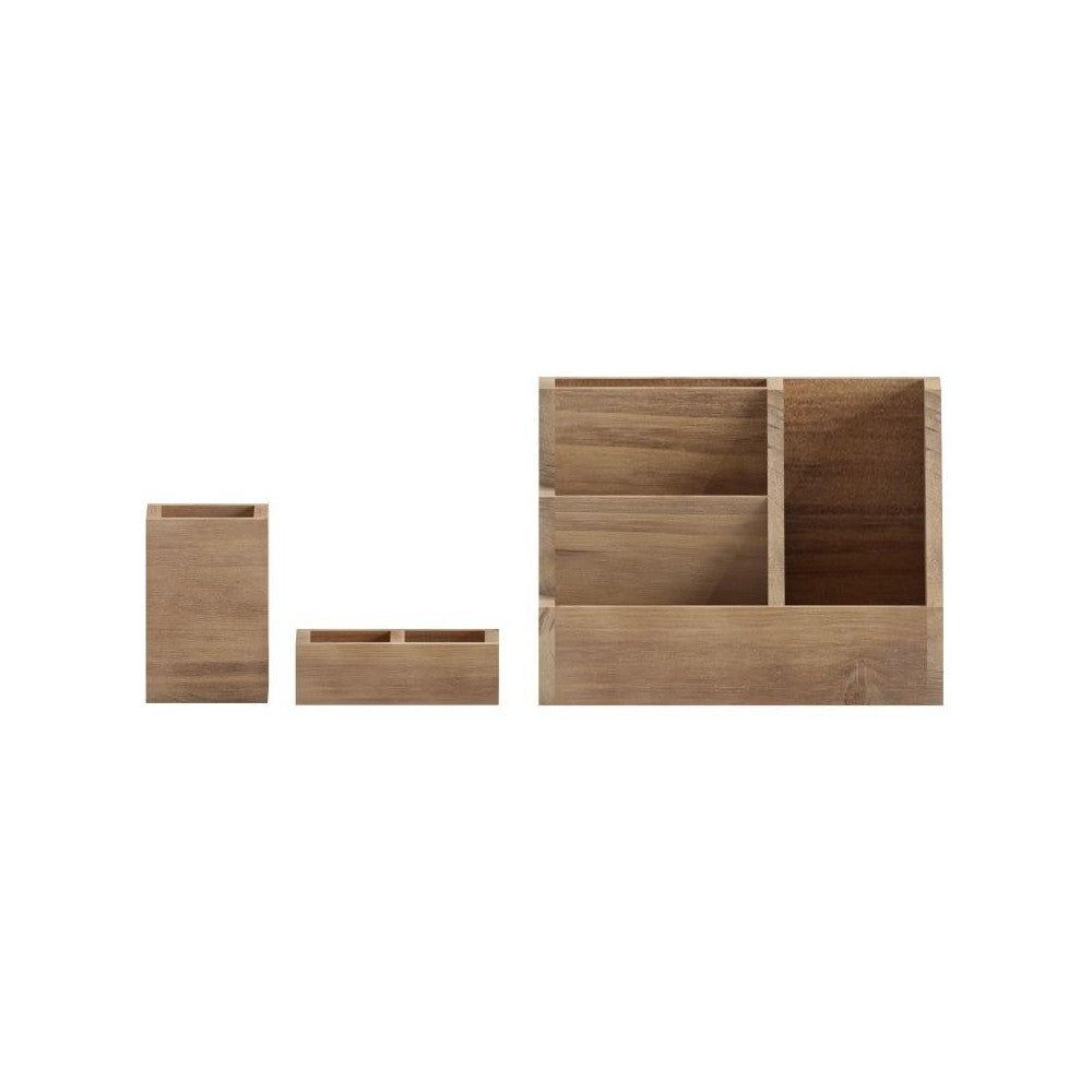 3PC Rustic Brown Organizer Set