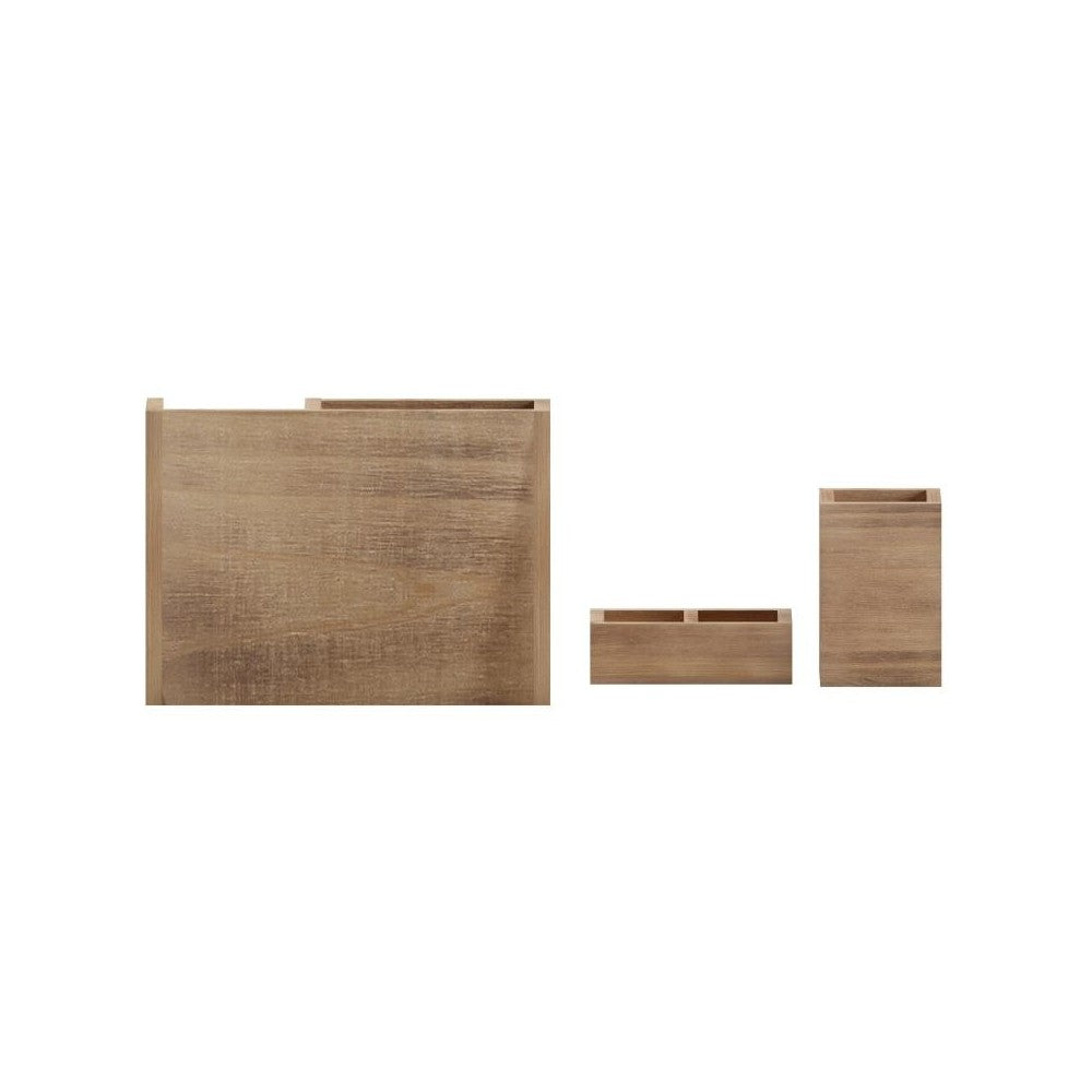 3PC Rustic Brown Organizer Set