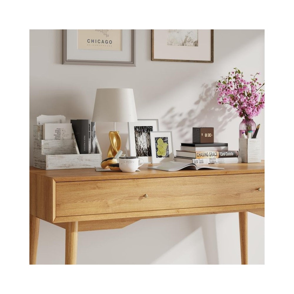 3PC Whitewashed Organizer Set