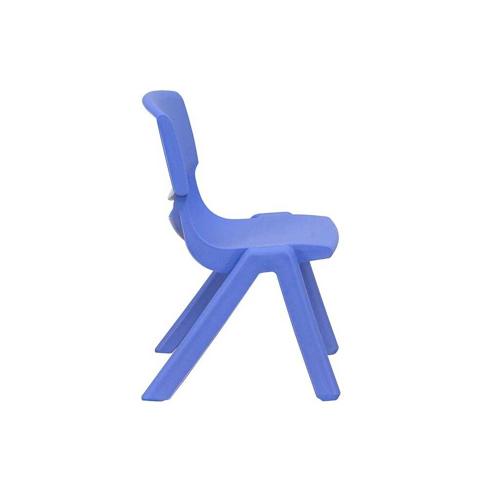4 Pack Blue Plastic Stackable School Chair with 10.5'' Seat Height