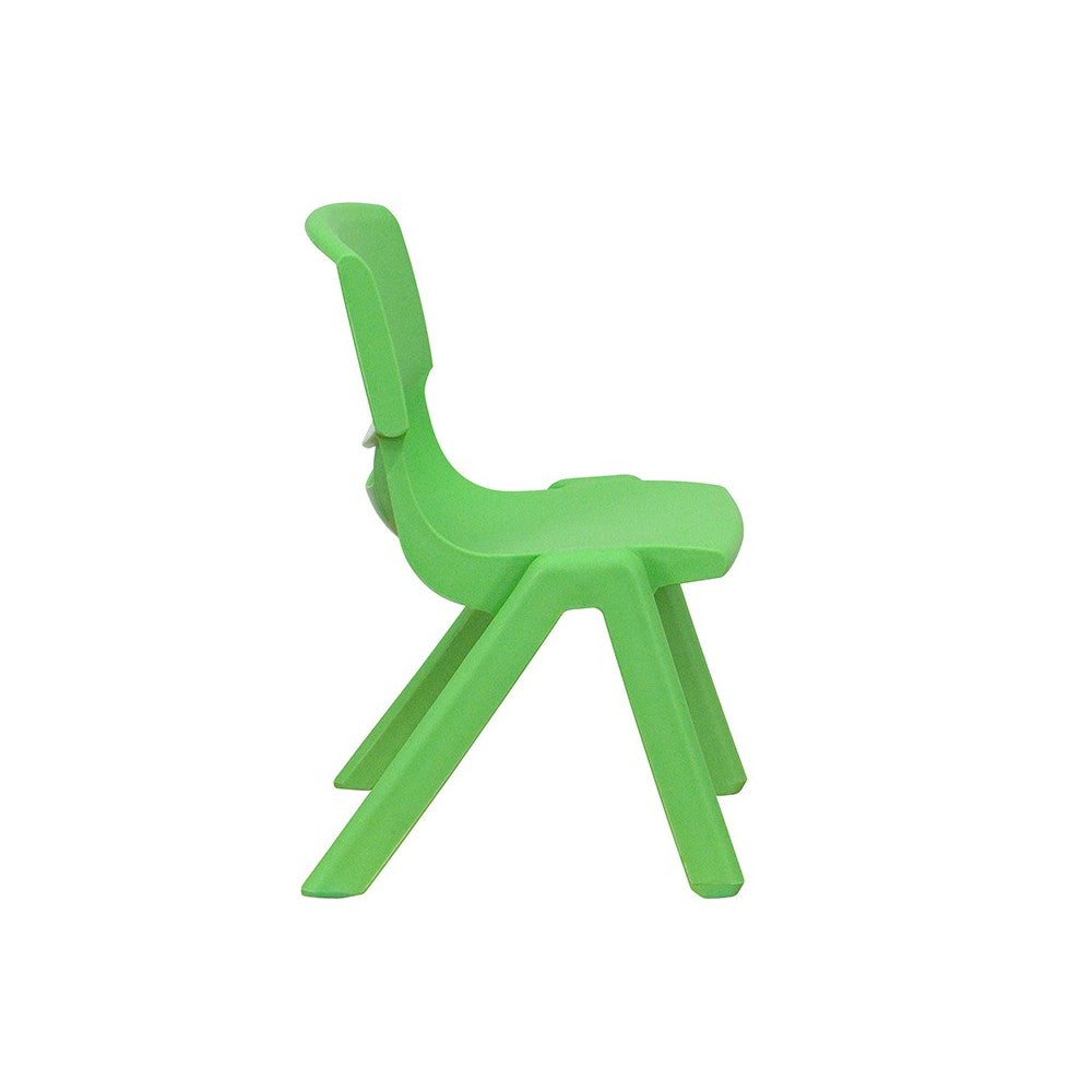 4 Pack Green Plastic Stackable School Chair with 10.5'' Seat Height