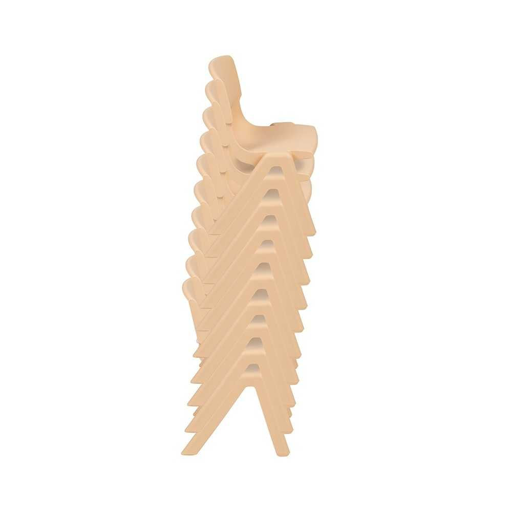 4 Pack Natural Plastic Stackable School Chair with 10.5" Seat Height