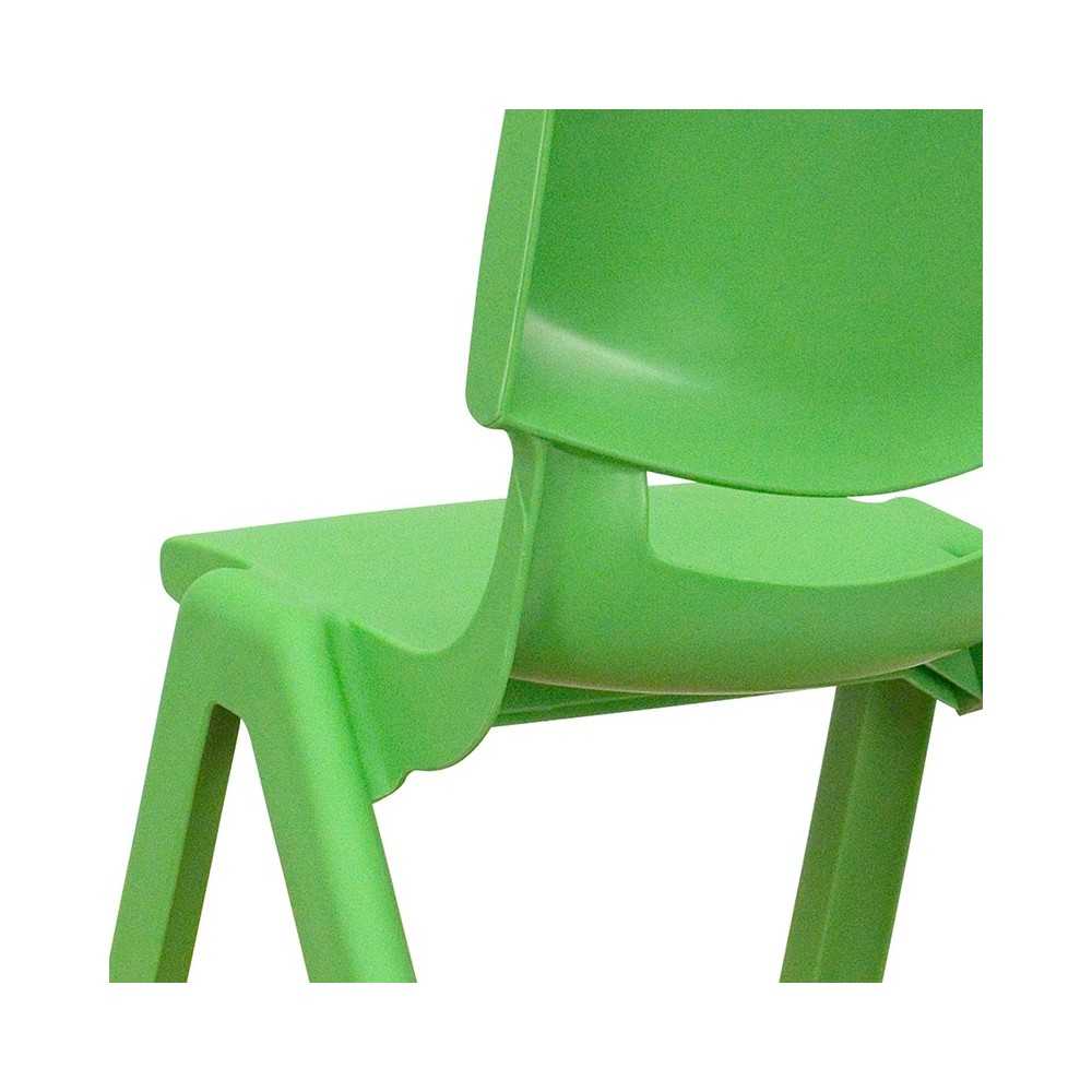 4 Pack Plastic Stackable School Chairs with 10.5" Seat Height, Assorted Colors
