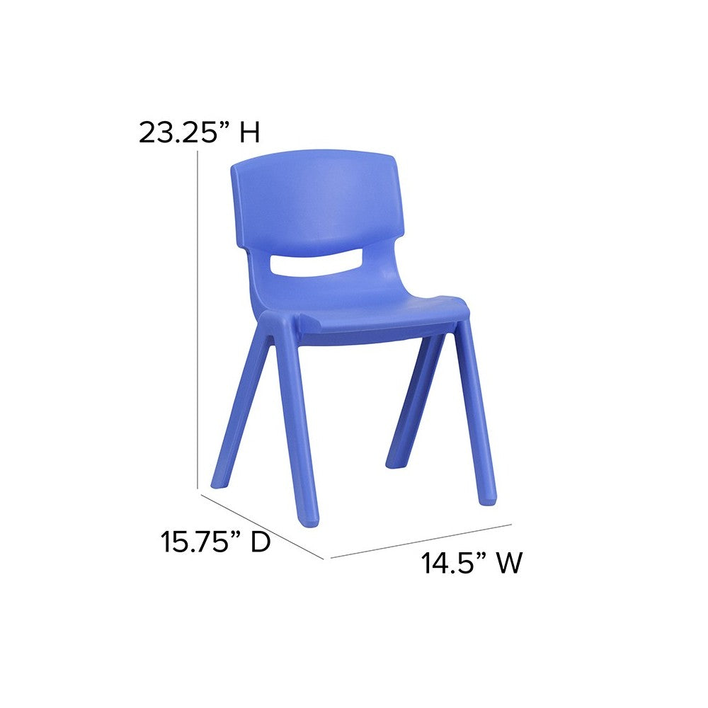 4 Pack Plastic Stackable School Chairs with 13.25" Seat Height, Assorted Colors