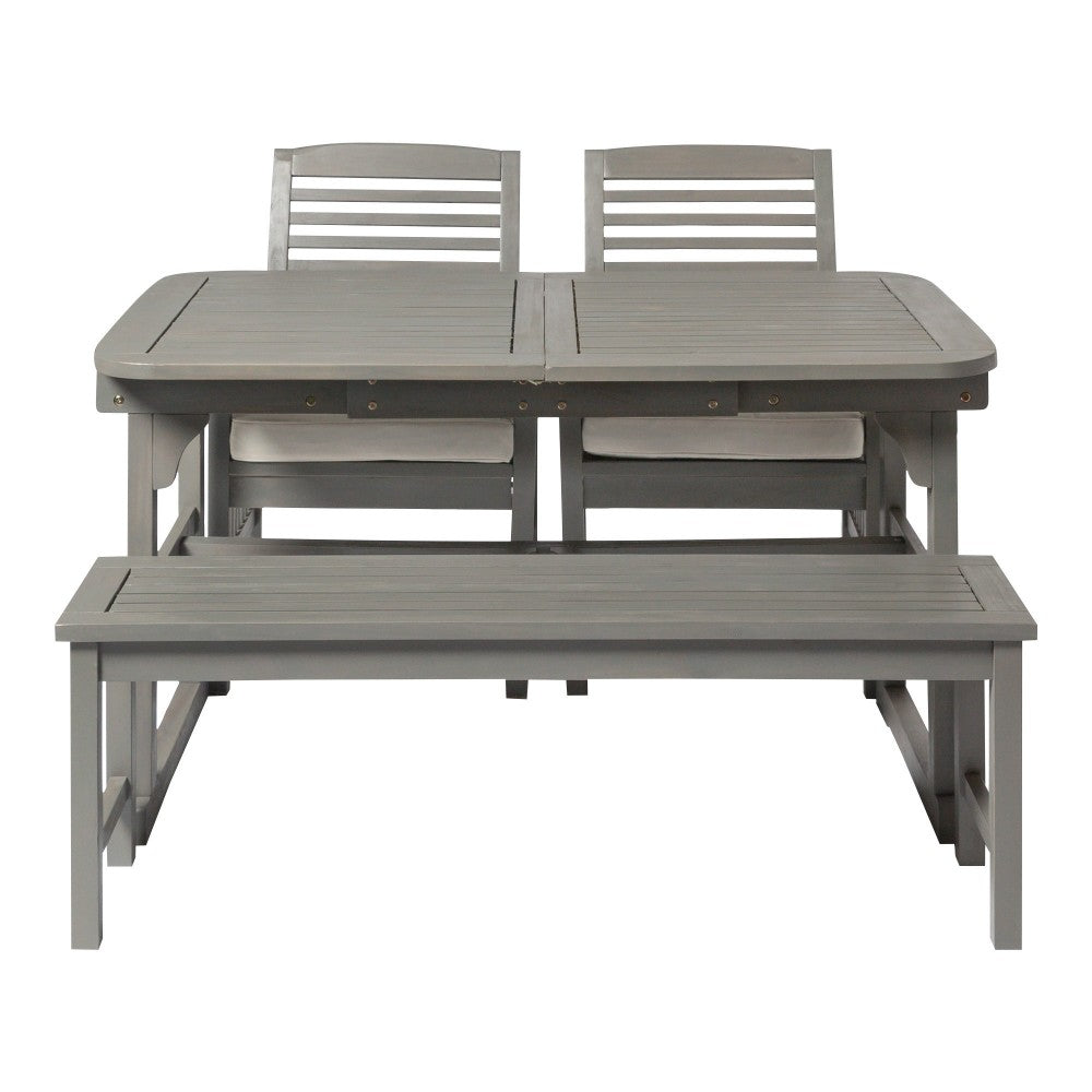 4-Piece Classic Outdoor Patio Dining Set - Gray Wash