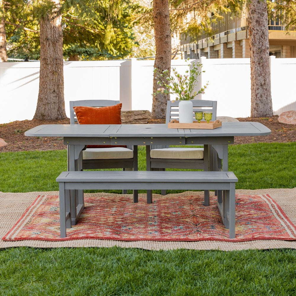 4-Piece Classic Outdoor Patio Dining Set - Gray Wash
